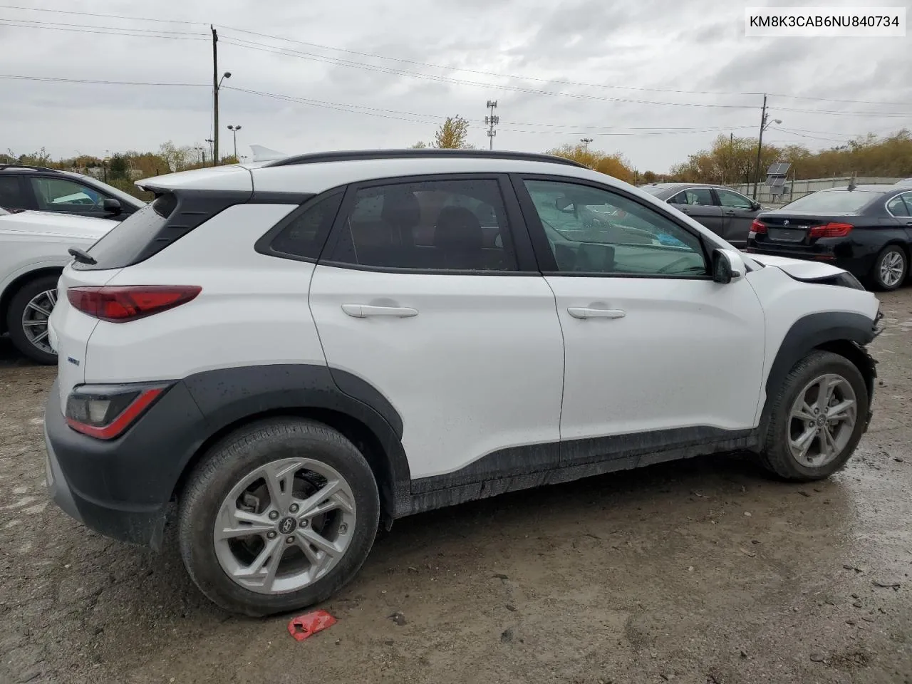 2022 Hyundai Kona Sel VIN: KM8K3CAB6NU840734 Lot: 76874474