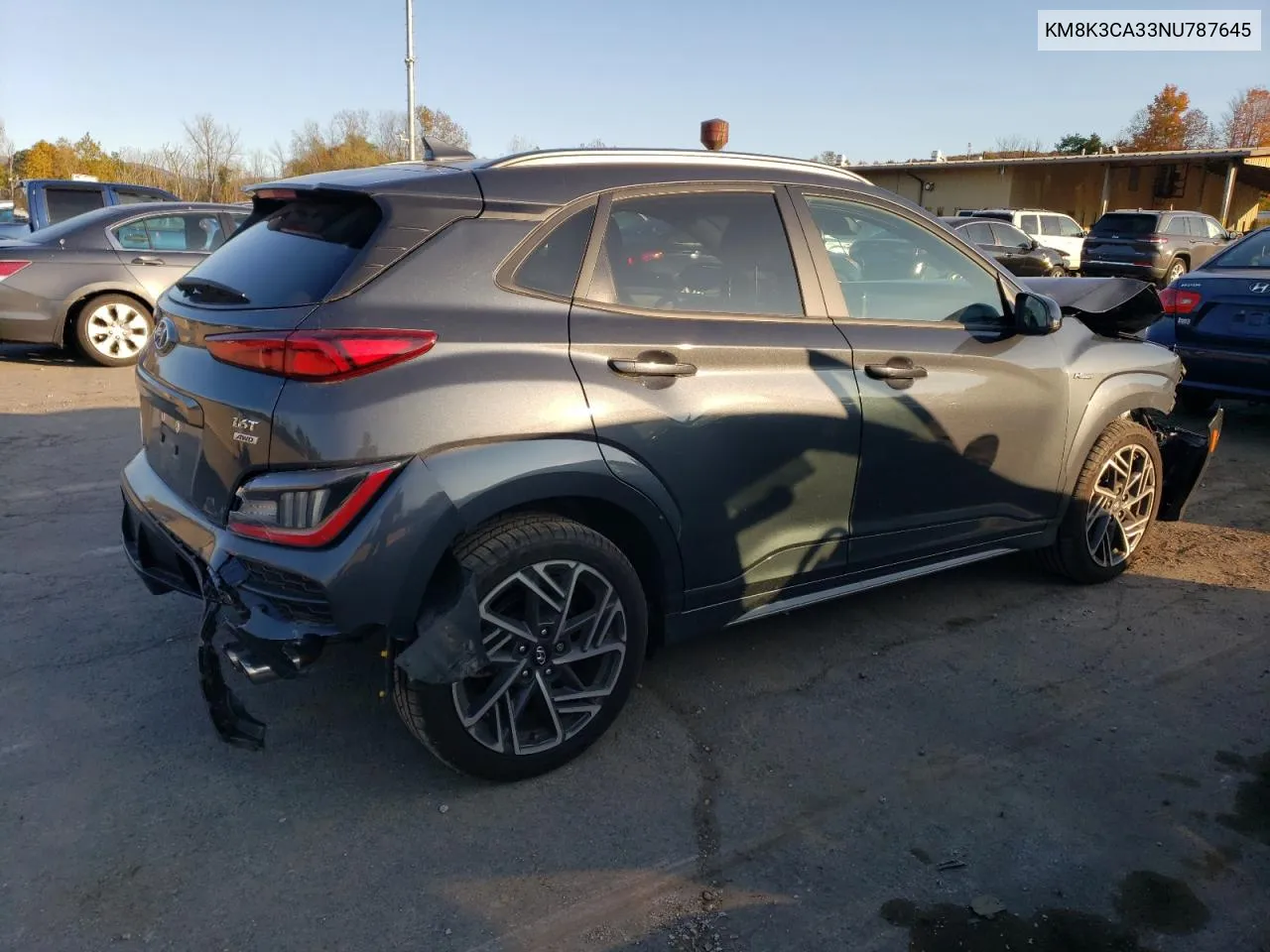 2022 Hyundai Kona N Line VIN: KM8K3CA33NU787645 Lot: 76999874