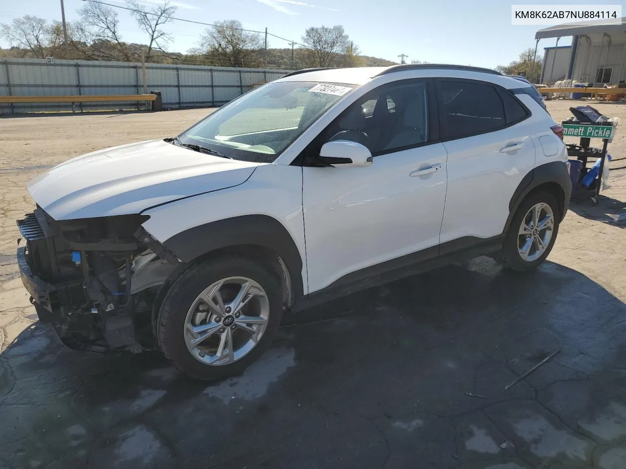 2022 Hyundai Kona Sel VIN: KM8K62AB7NU884114 Lot: 77327464