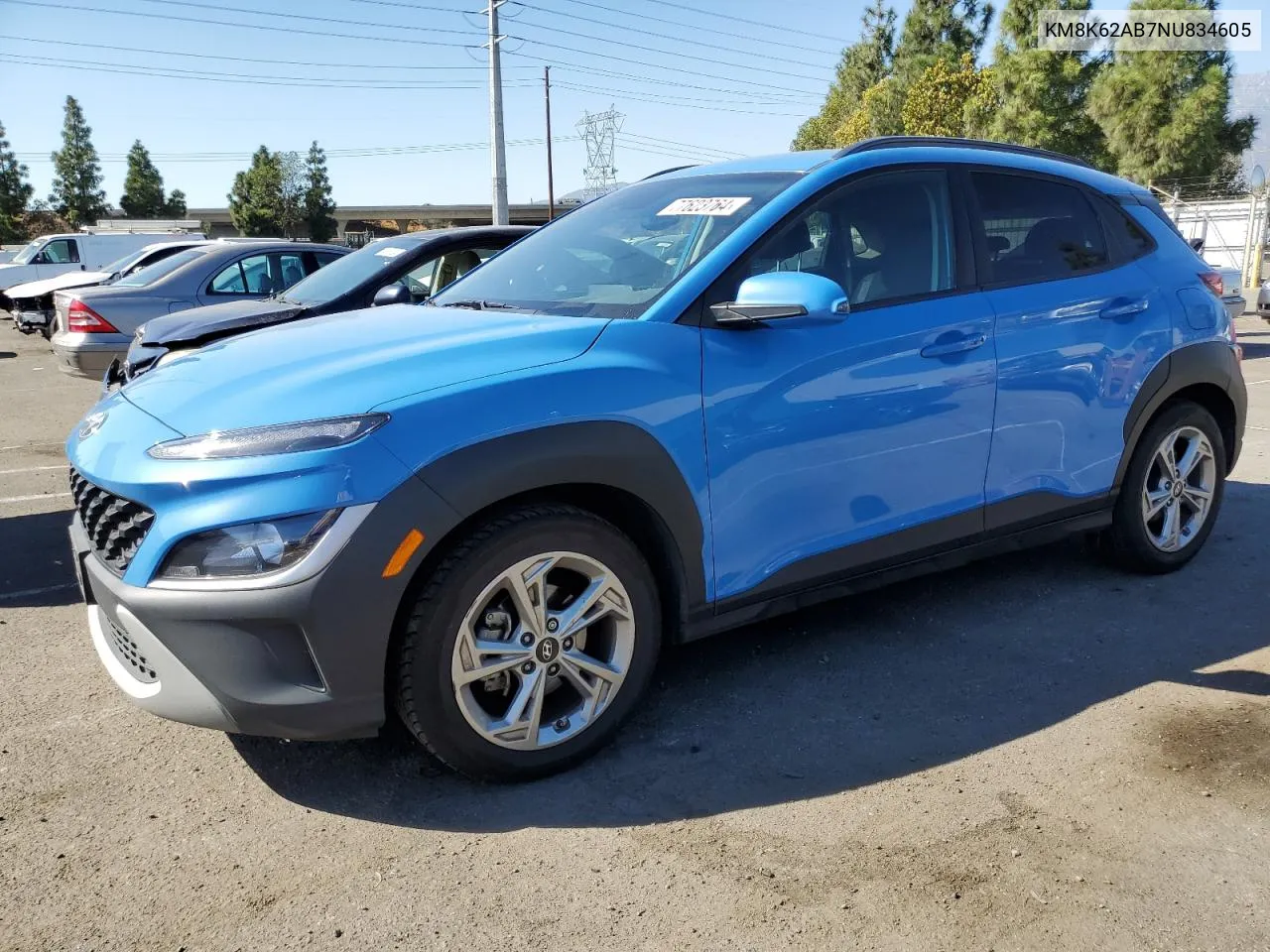 2022 Hyundai Kona Sel VIN: KM8K62AB7NU834605 Lot: 77623764