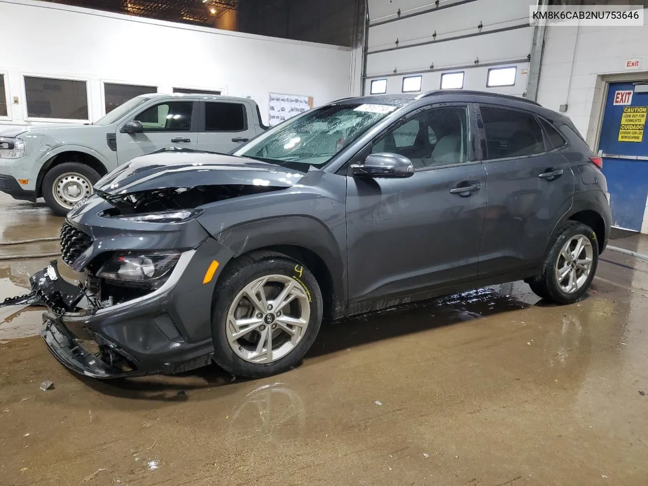 2022 Hyundai Kona Sel VIN: KM8K6CAB2NU753646 Lot: 77810714