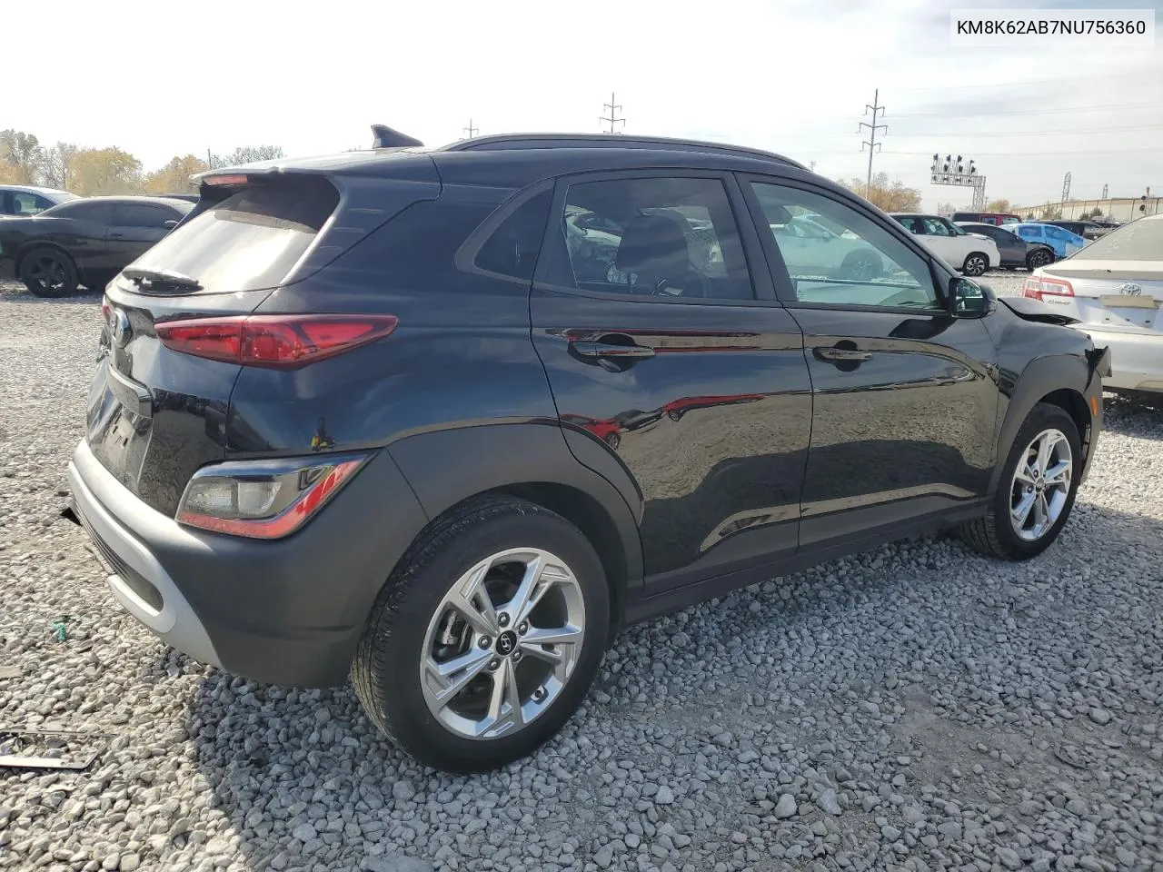 2022 Hyundai Kona Sel VIN: KM8K62AB7NU756360 Lot: 77912164