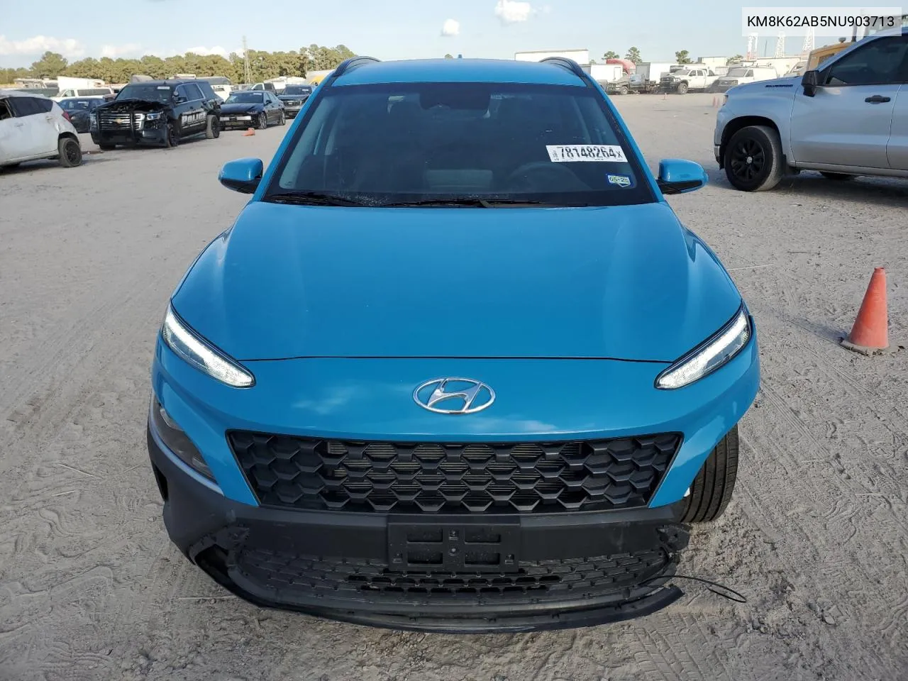 2022 Hyundai Kona Sel VIN: KM8K62AB5NU903713 Lot: 78148264