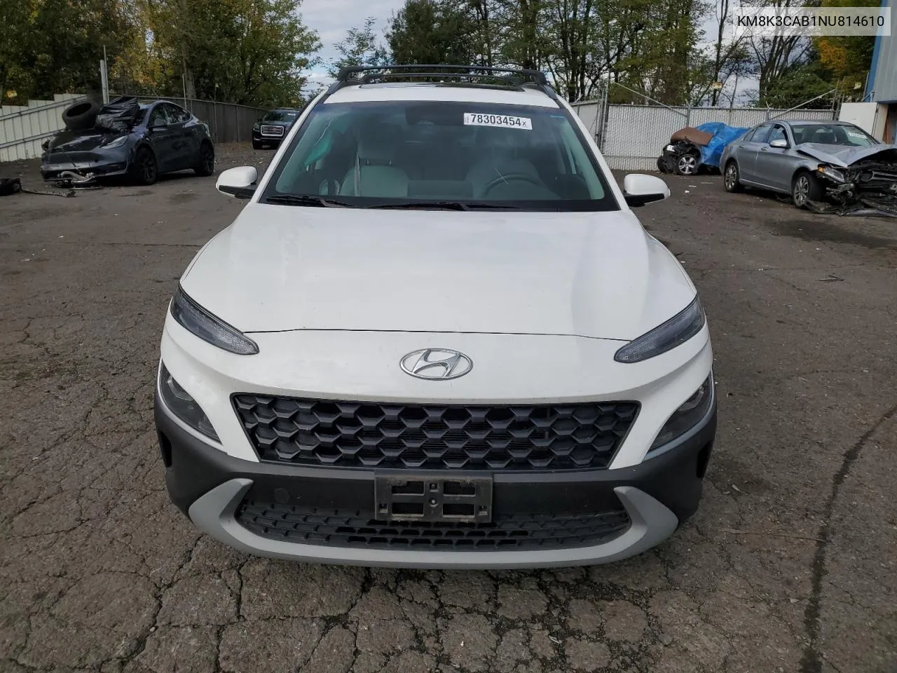 2022 Hyundai Kona Sel VIN: KM8K3CAB1NU814610 Lot: 78303454