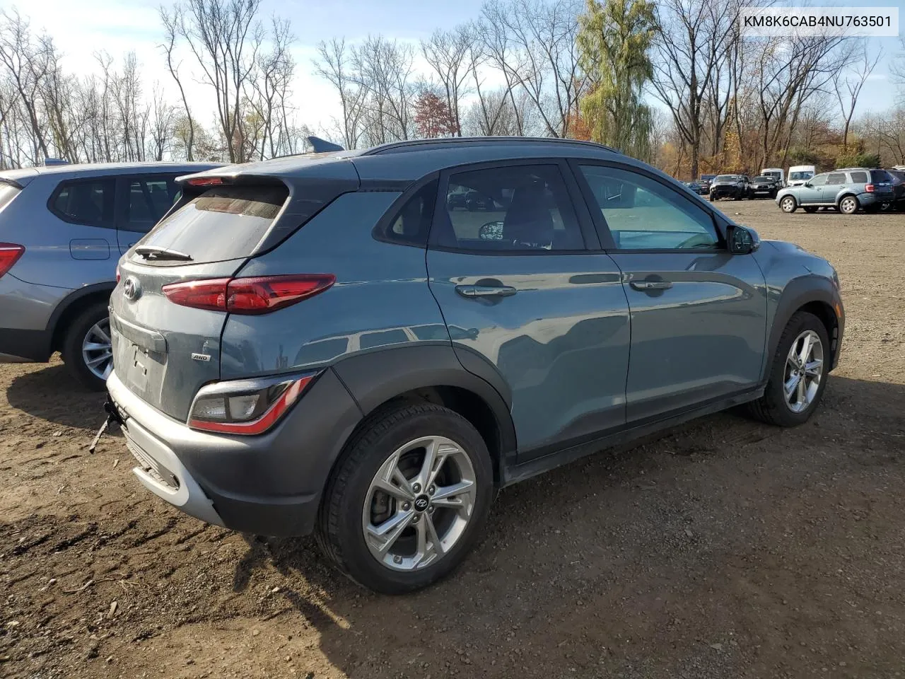 2022 Hyundai Kona Sel VIN: KM8K6CAB4NU763501 Lot: 78380894