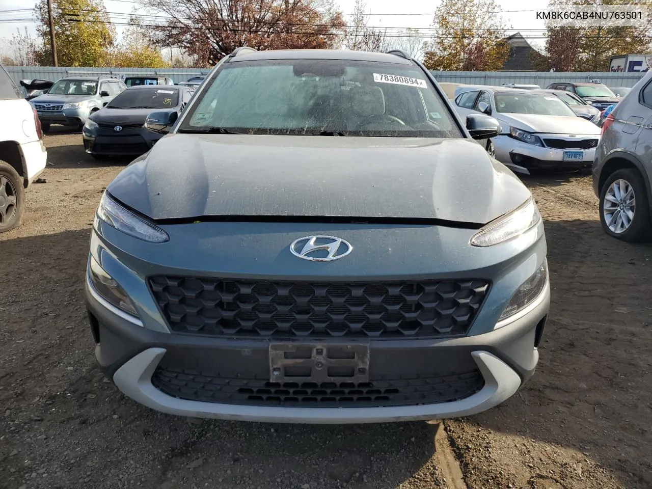 2022 Hyundai Kona Sel VIN: KM8K6CAB4NU763501 Lot: 78380894