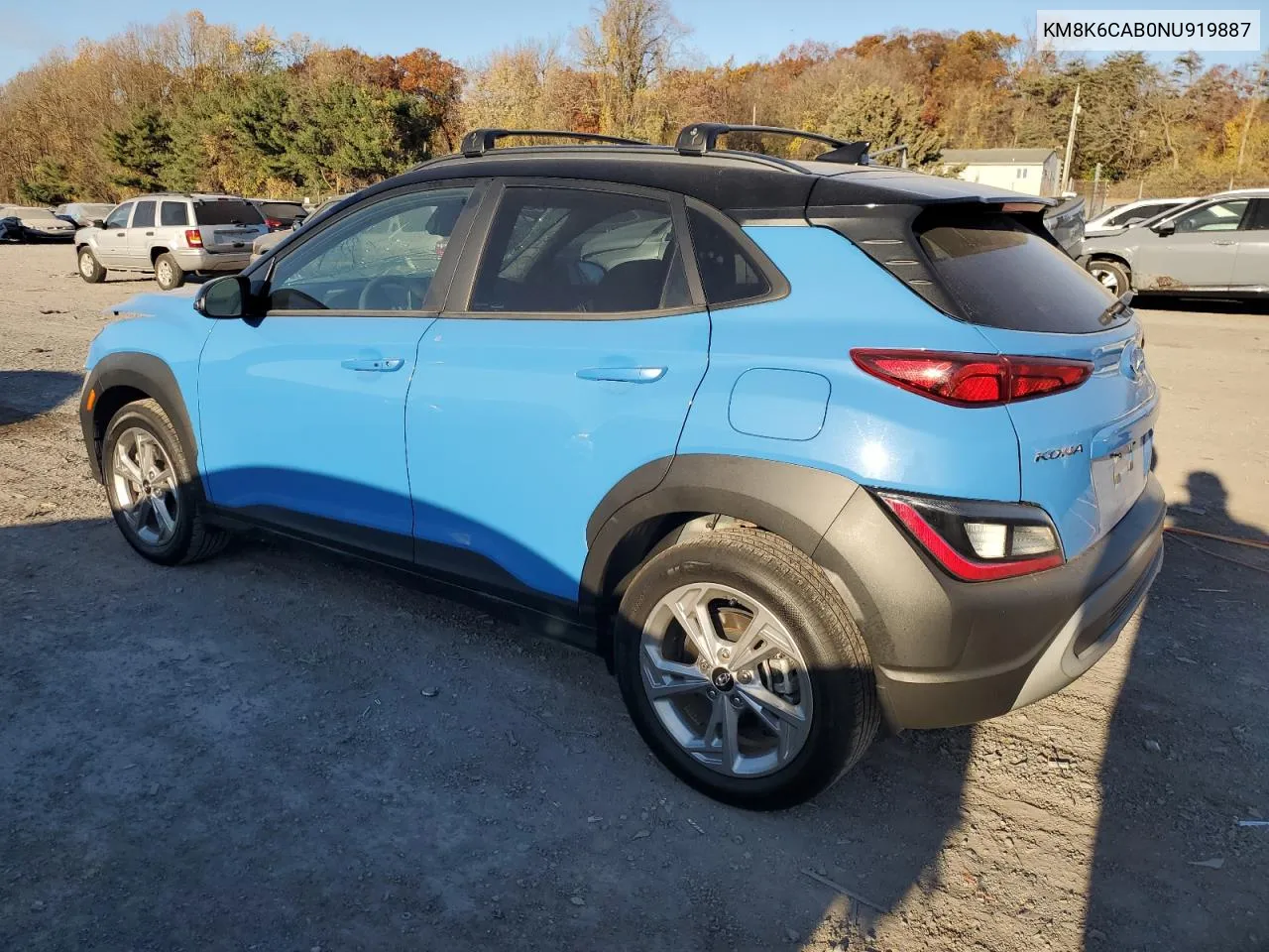 2022 Hyundai Kona Sel VIN: KM8K6CAB0NU919887 Lot: 79178444