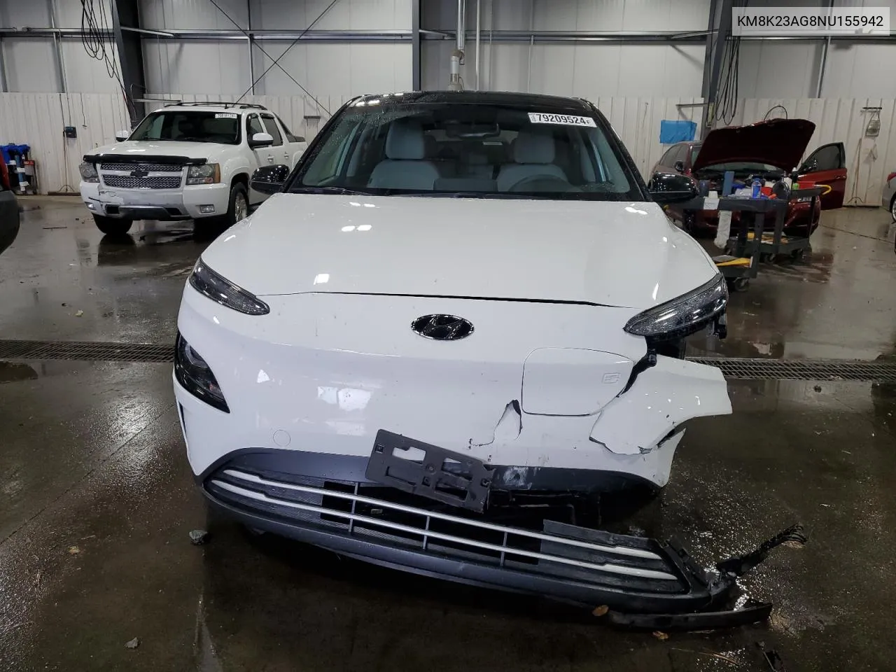 2022 Hyundai Kona Sel VIN: KM8K23AG8NU155942 Lot: 79209524