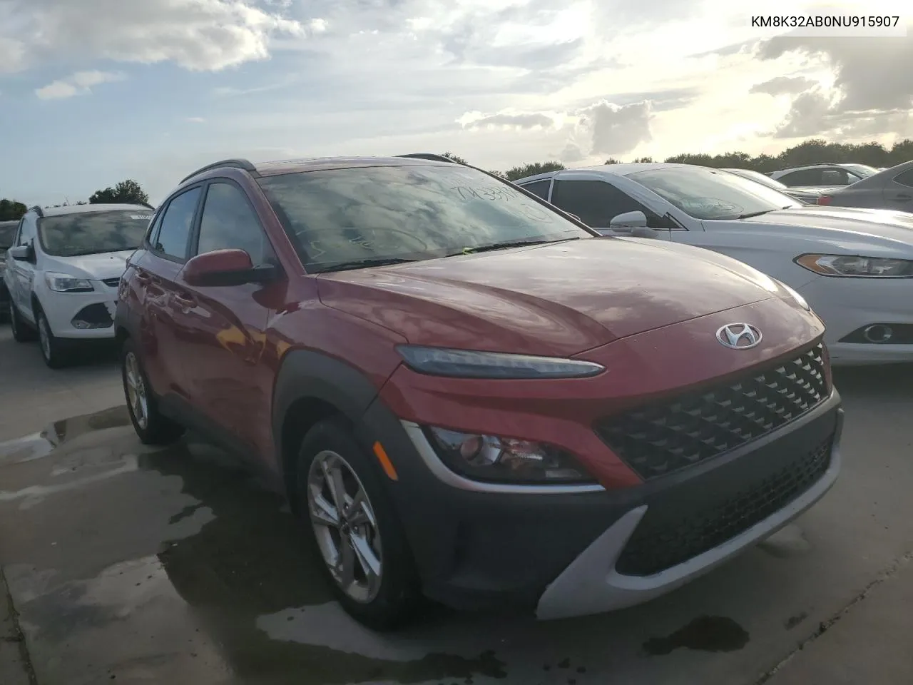 2022 Hyundai Kona Sel VIN: KM8K32AB0NU915907 Lot: 79355414