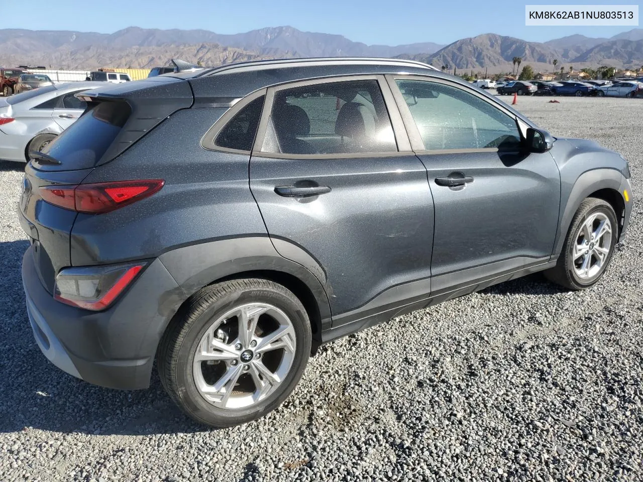 2022 Hyundai Kona Sel VIN: KM8K62AB1NU803513 Lot: 79704634