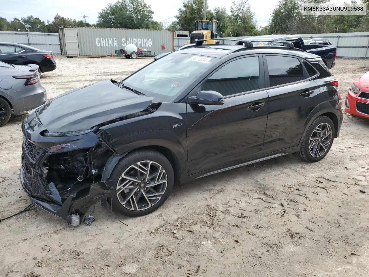 2022 Hyundai Kona N Line VIN: KM8K33A30NU909538 Lot: 80273334