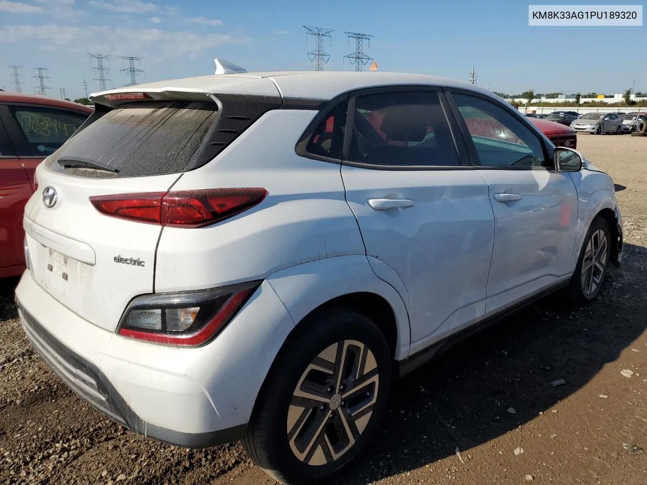 2023 Hyundai Kona Sel VIN: KM8K33AG1PU189320 Lot: 70039734