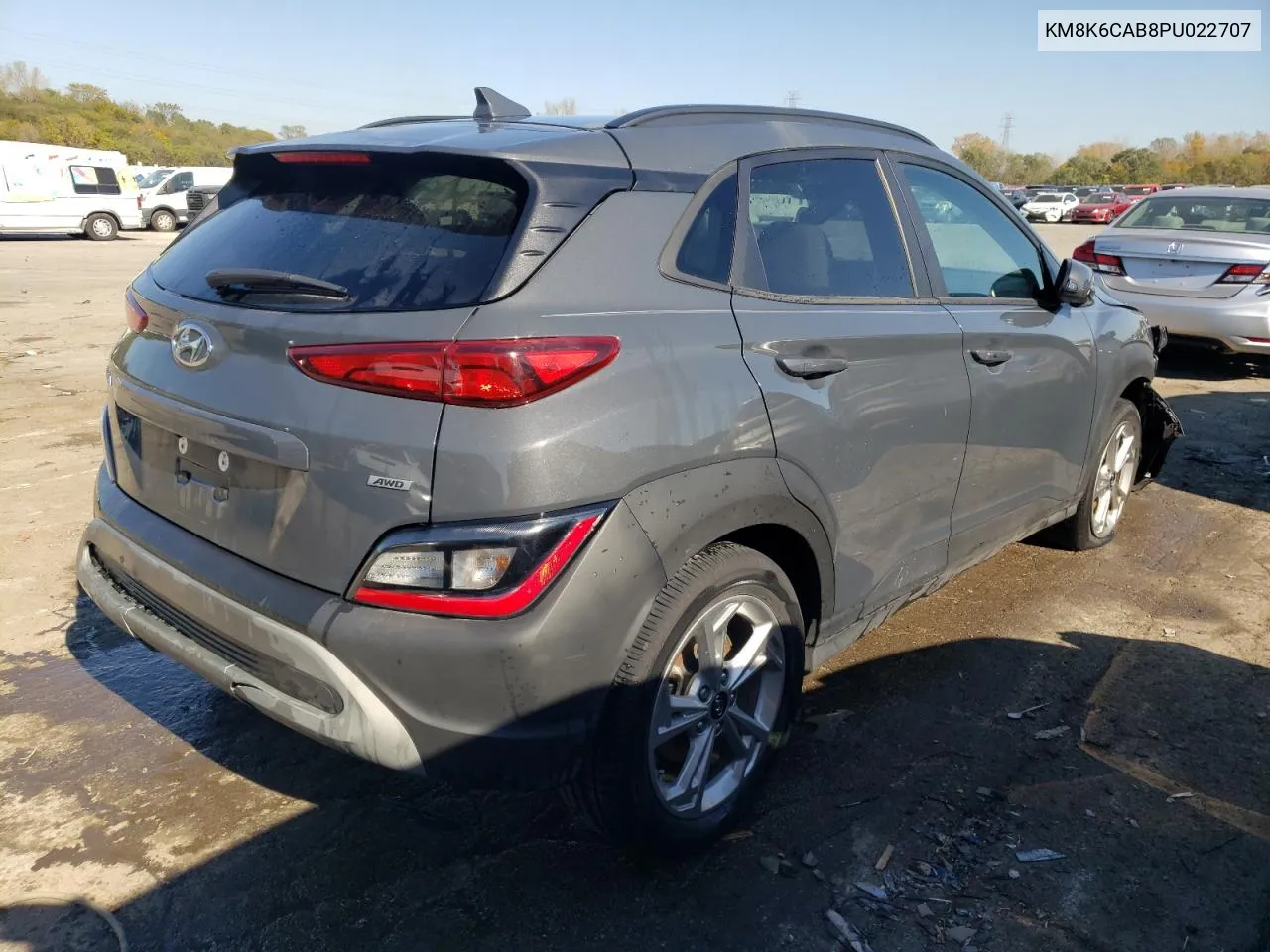 2023 Hyundai Kona Sel VIN: KM8K6CAB8PU022707 Lot: 76088444