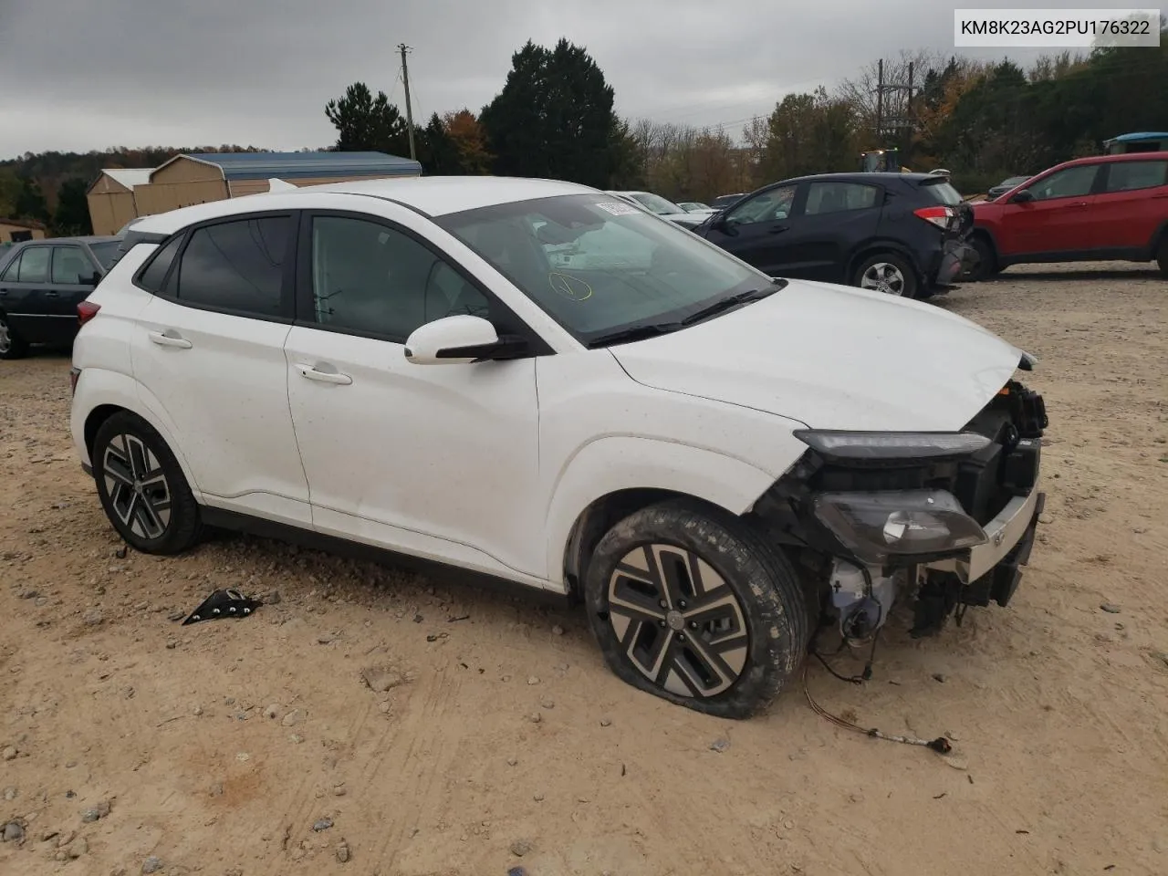 2023 Hyundai Kona Se VIN: KM8K23AG2PU176322 Lot: 79629274