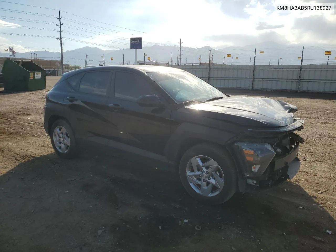 2024 Hyundai Kona Se VIN: KM8HA3AB5RU138927 Lot: 72941824