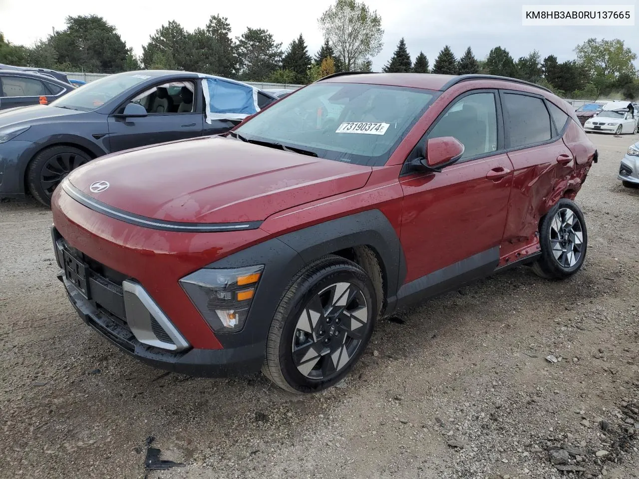 2024 Hyundai Kona Sel VIN: KM8HB3AB0RU137665 Lot: 73190374