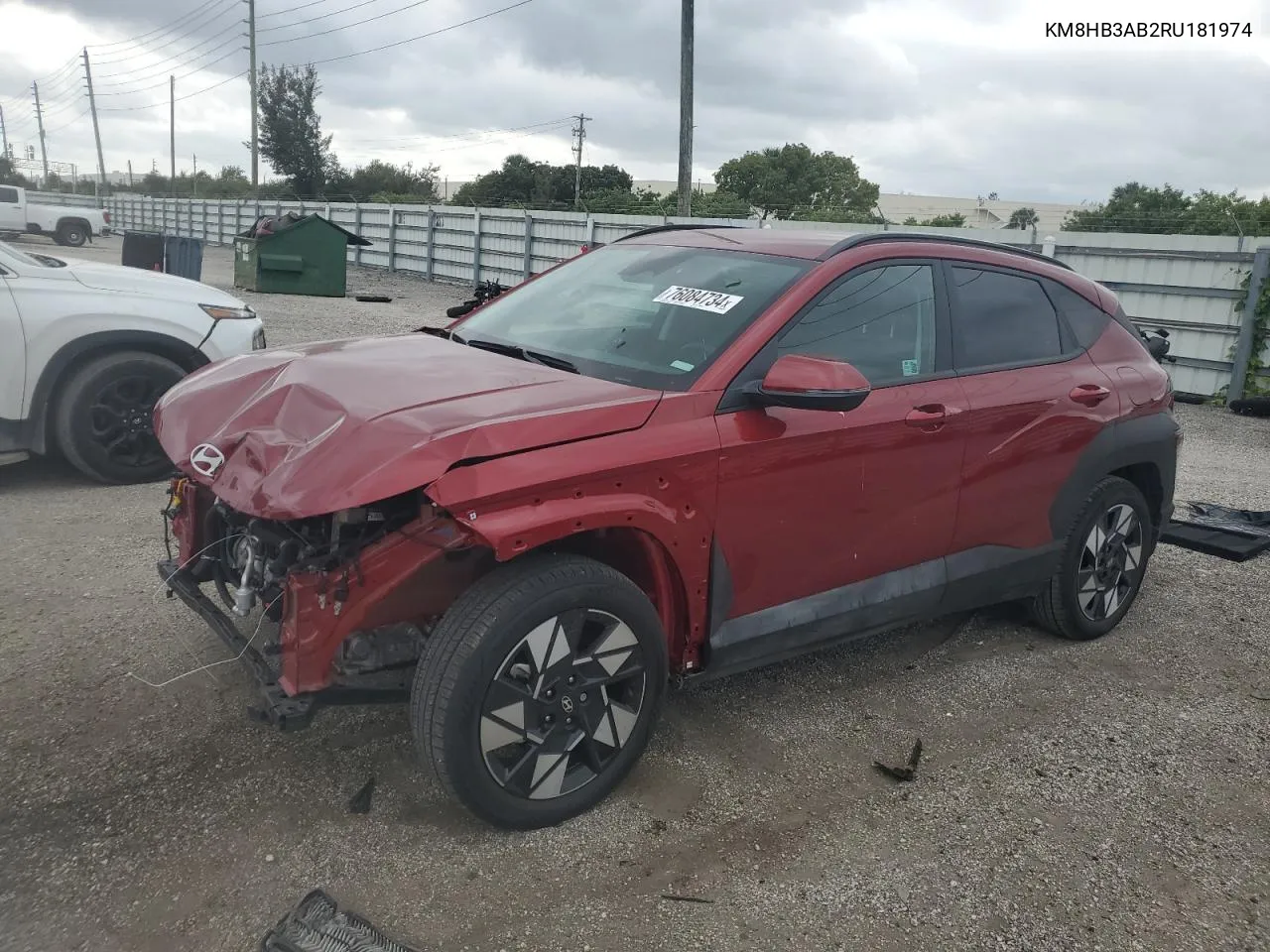 2024 Hyundai Kona Sel VIN: KM8HB3AB2RU181974 Lot: 76084734