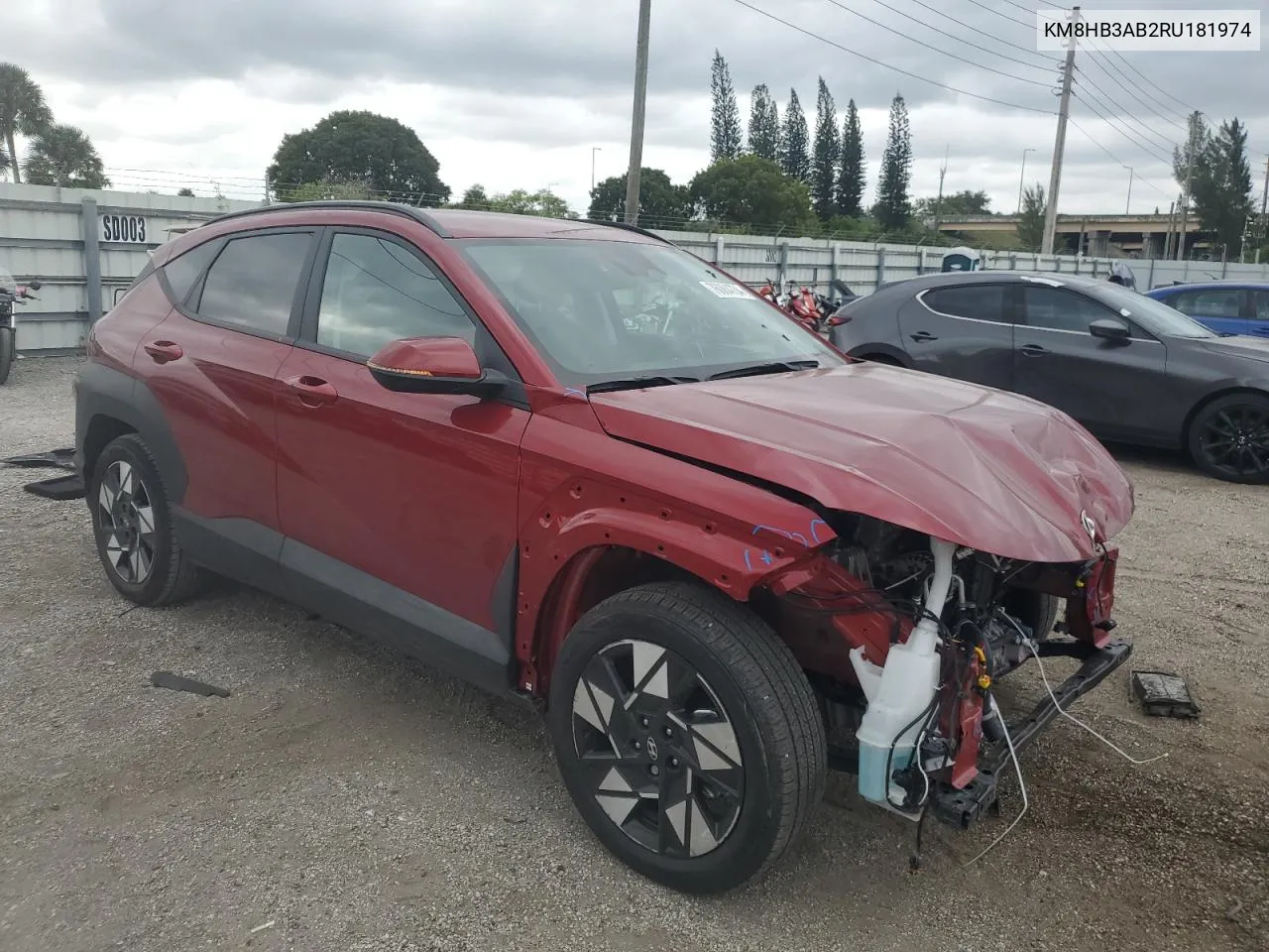 2024 Hyundai Kona Sel VIN: KM8HB3AB2RU181974 Lot: 76084734