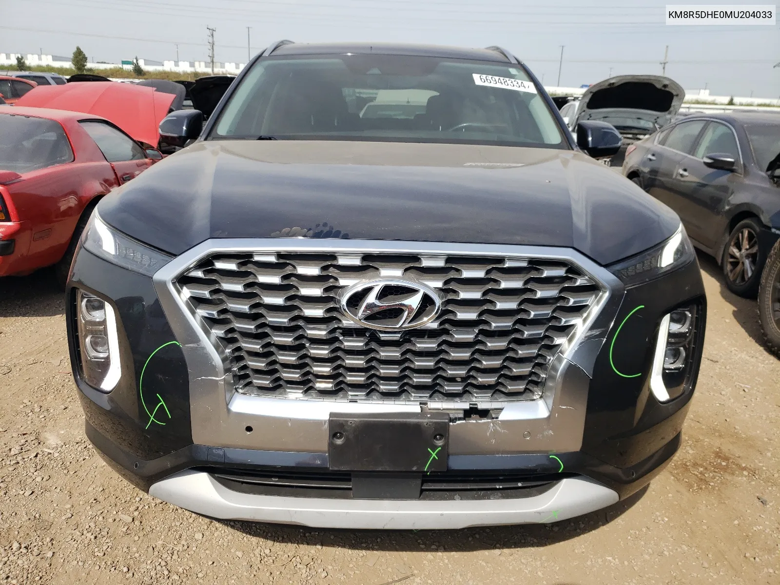 KM8R5DHE0MU204033 2021 Hyundai Palisade Limited