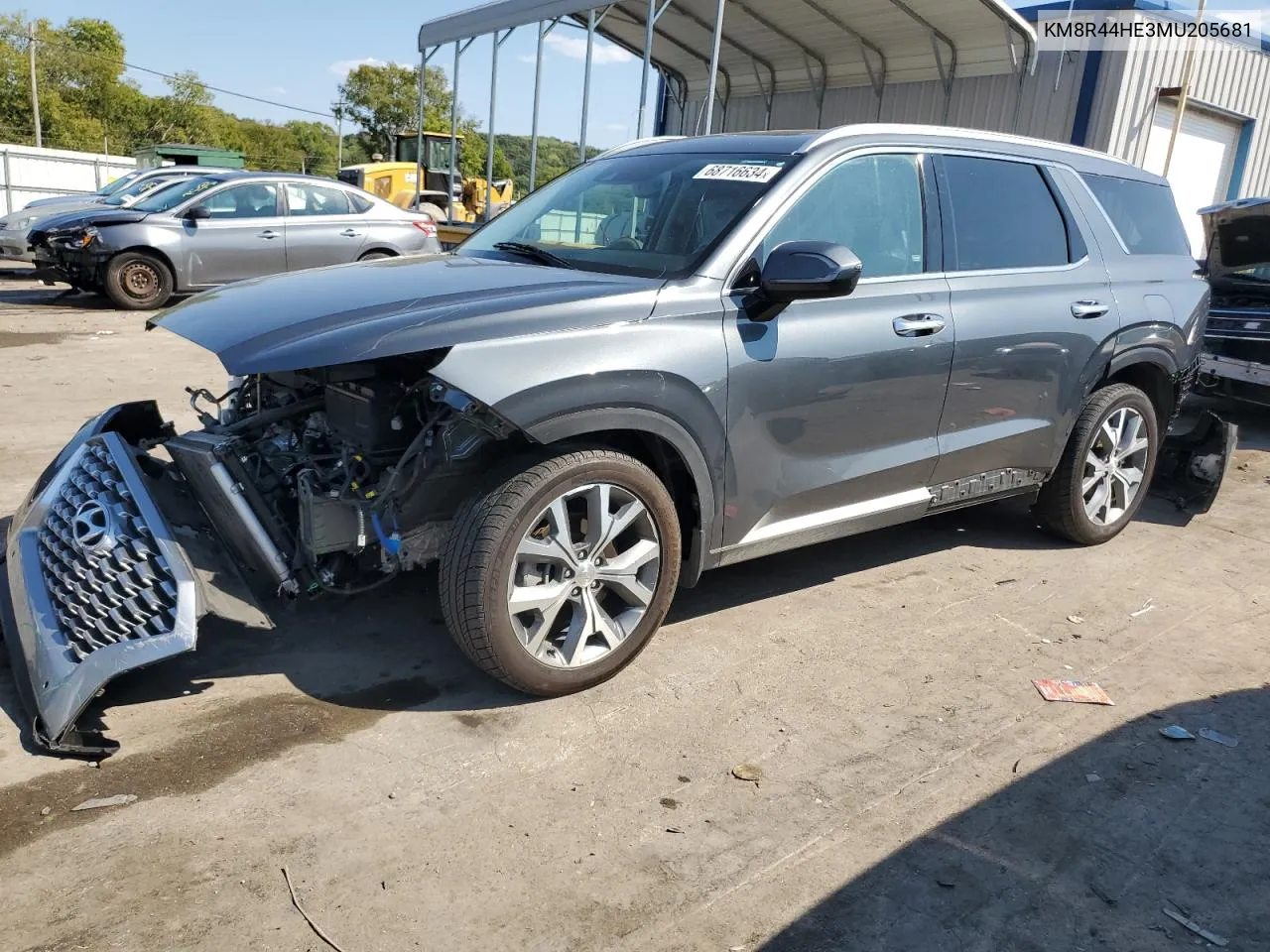 2021 Hyundai Palisade Sel VIN: KM8R44HE3MU205681 Lot: 68716634