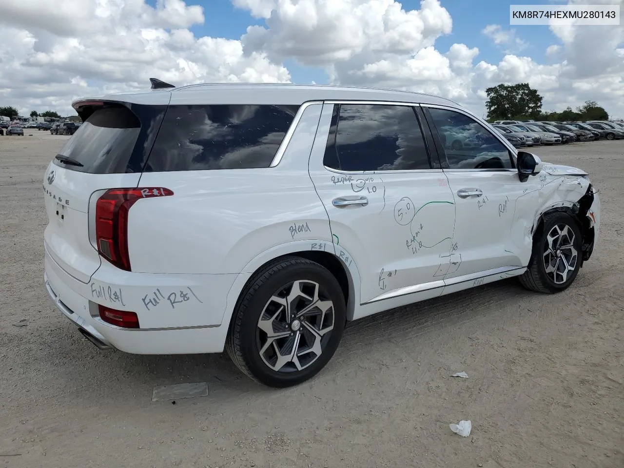 2021 Hyundai Palisade Calligraphy VIN: KM8R74HEXMU280143 Lot: 69606534