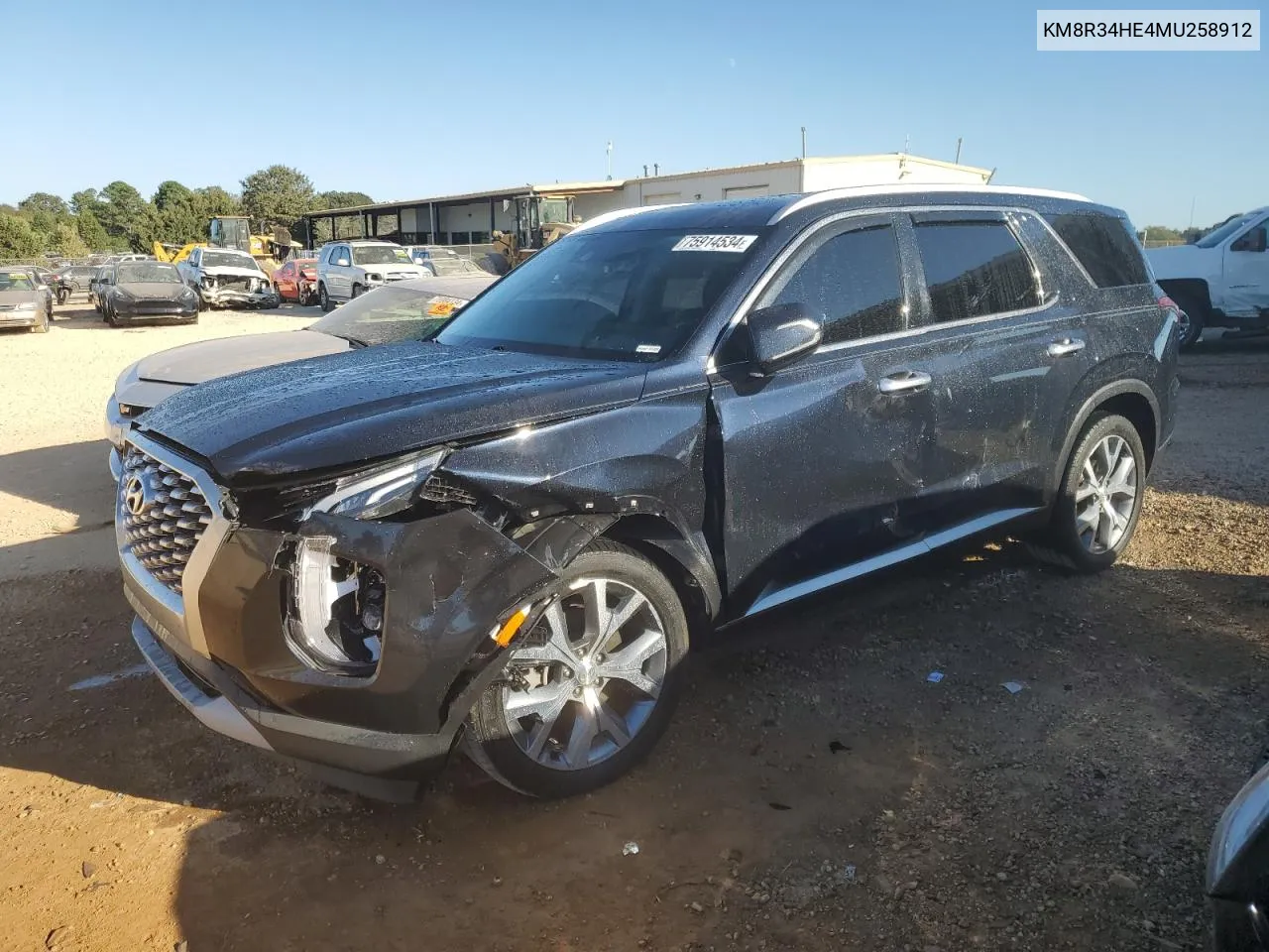 2021 Hyundai Palisade Sel VIN: KM8R34HE4MU258912 Lot: 75914534