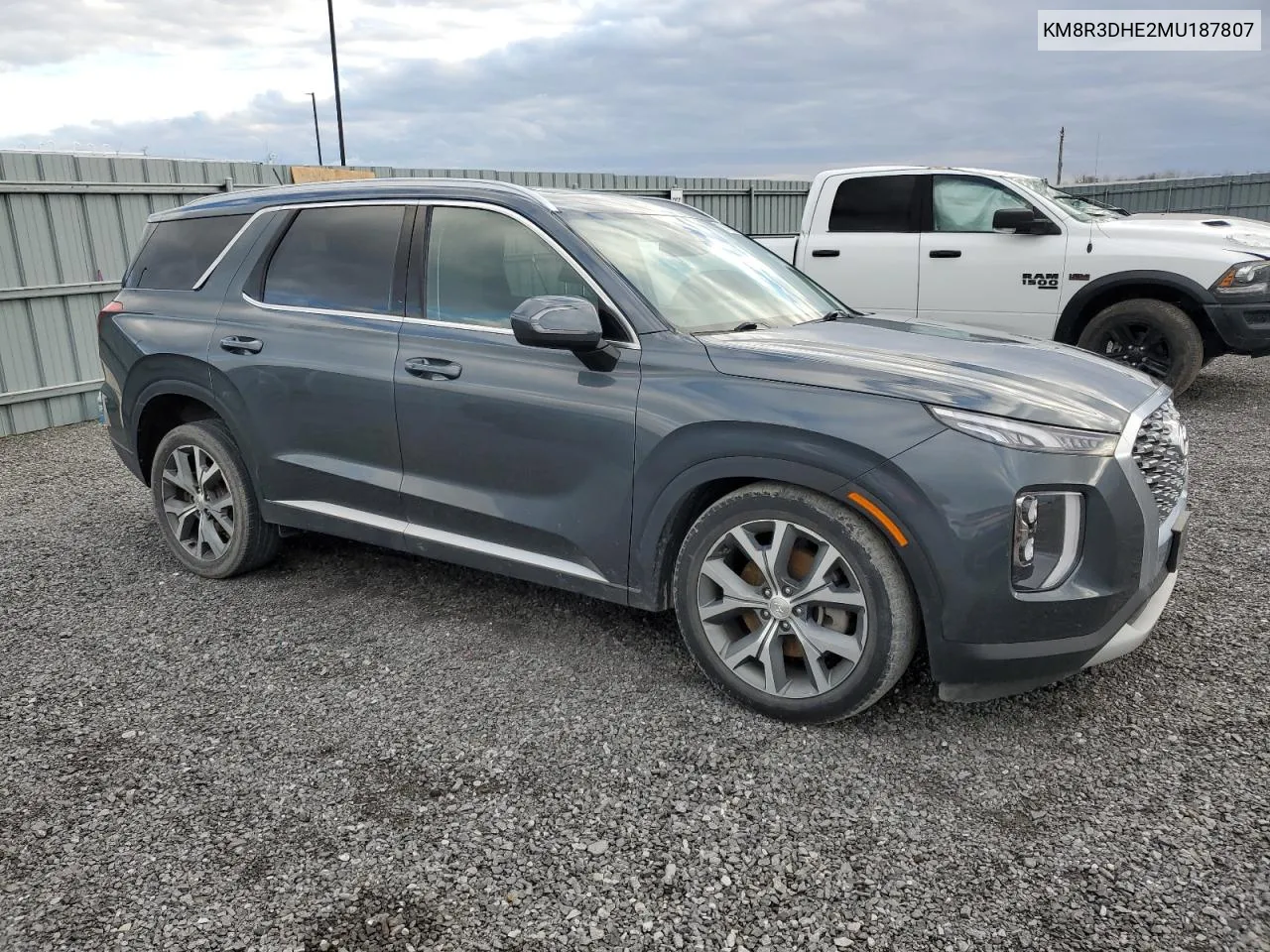 2021 Hyundai Palisade Sel VIN: KM8R3DHE2MU187807 Lot: 79076024