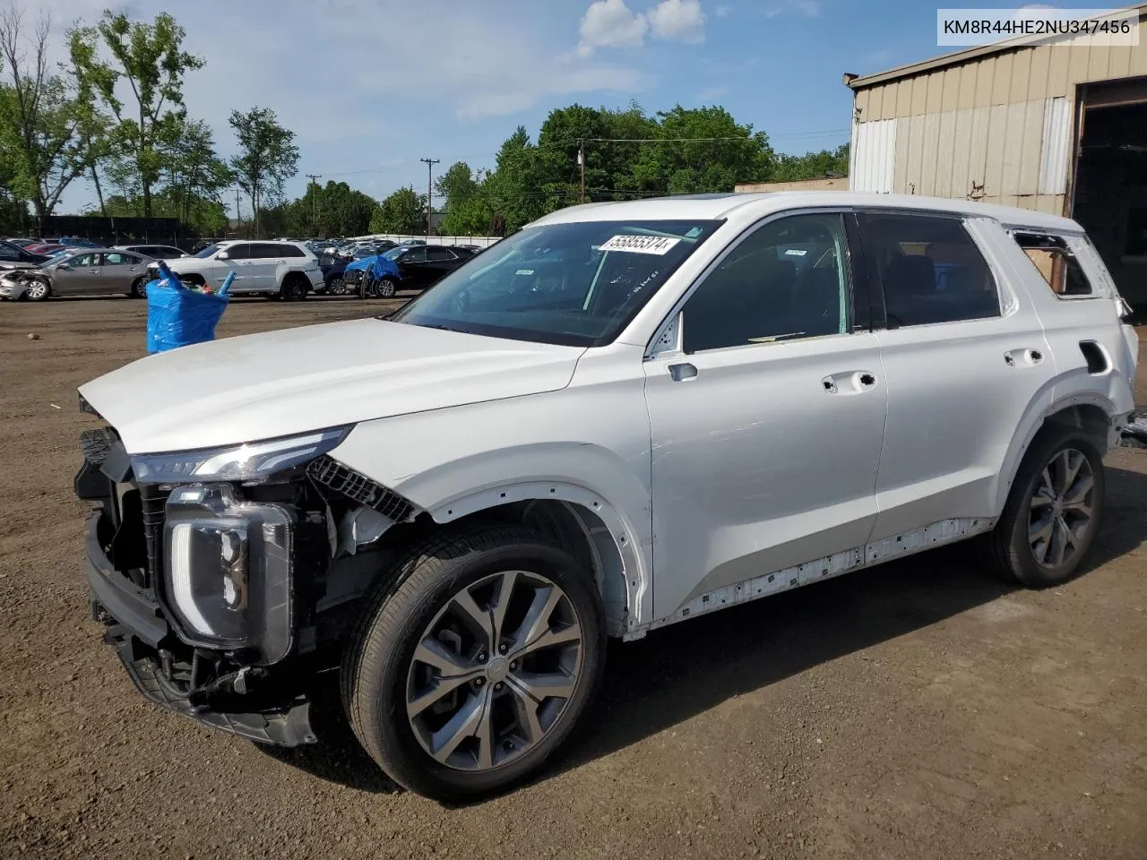 2022 Hyundai Palisade Sel VIN: KM8R44HE2NU347456 Lot: 55855374