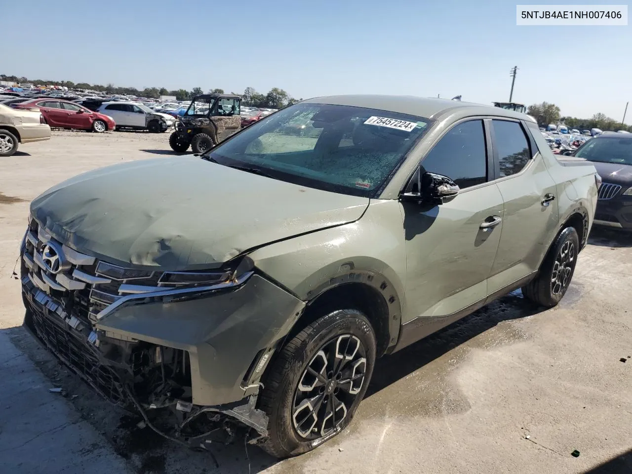 2022 Hyundai Santa Cruz Sel VIN: 5NTJB4AE1NH007406 Lot: 75457224