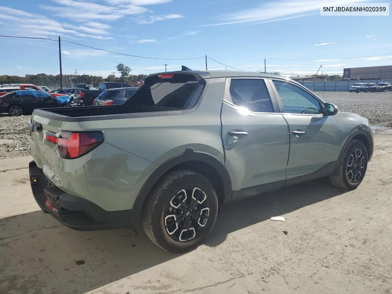 2022 Hyundai Santa Cruz Sel VIN: 5NTJBDAE6NH020359 Lot: 75840064