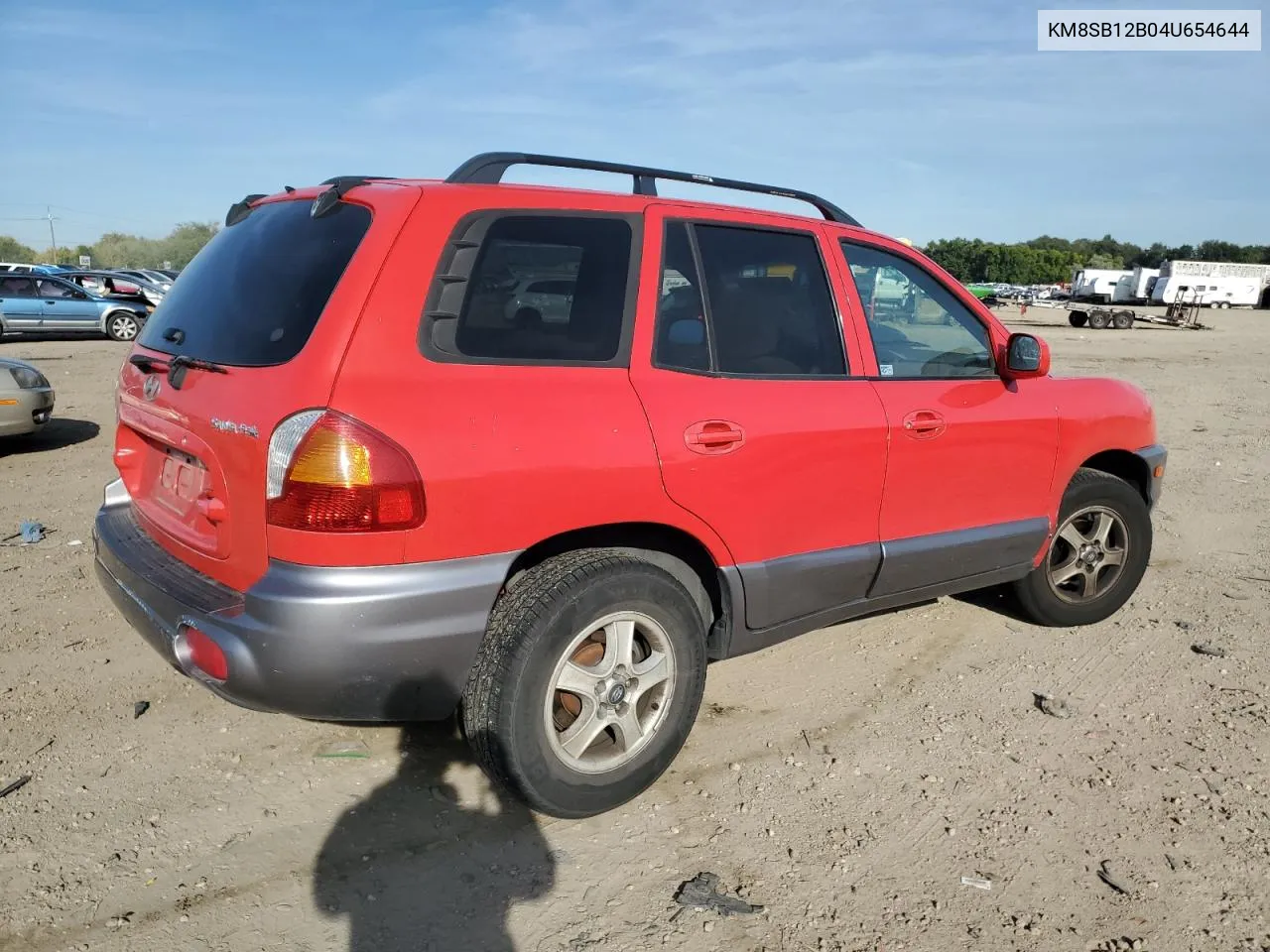 2004 Hyundai Santa Fe Gl VIN: KM8SB12B04U654644 Lot: 72450374