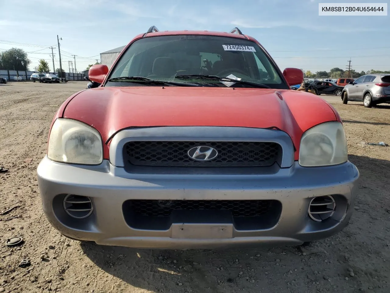 2004 Hyundai Santa Fe Gl VIN: KM8SB12B04U654644 Lot: 72450374