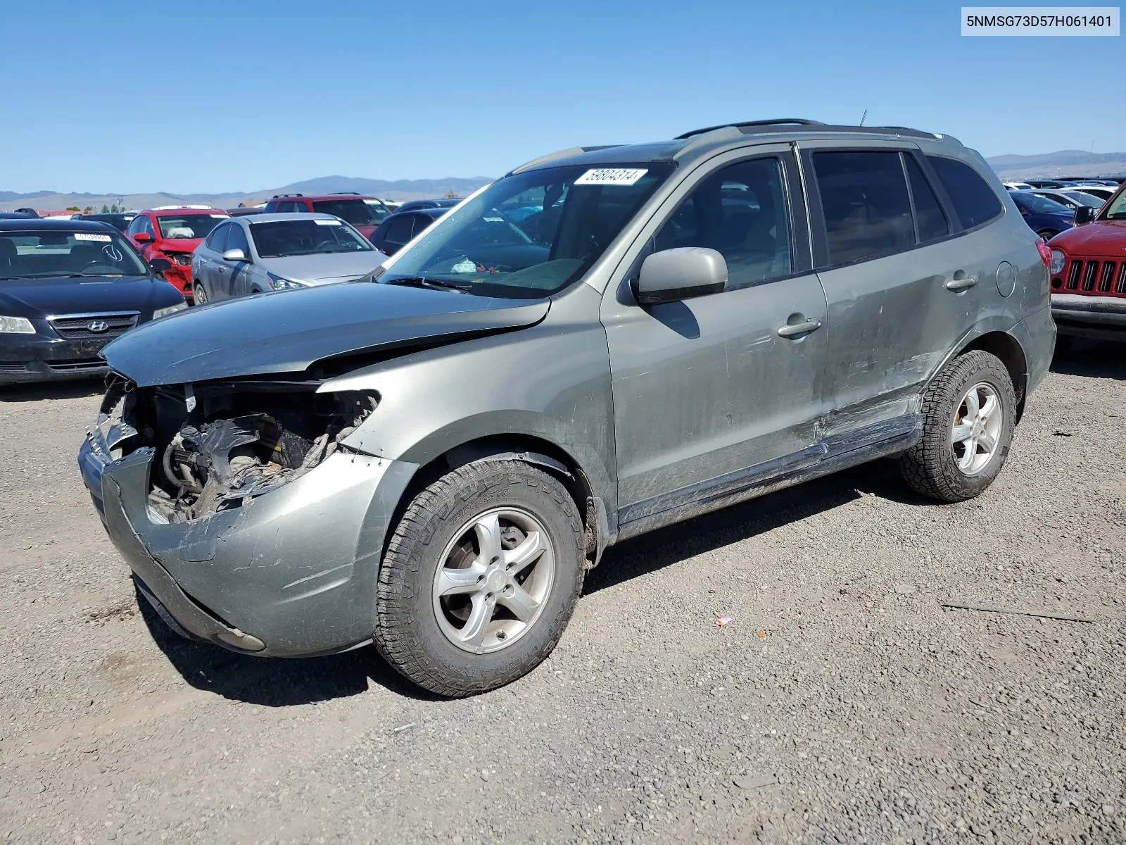 2007 Hyundai Santa Fe Gls VIN: 5NMSG73D57H061401 Lot: 59804314