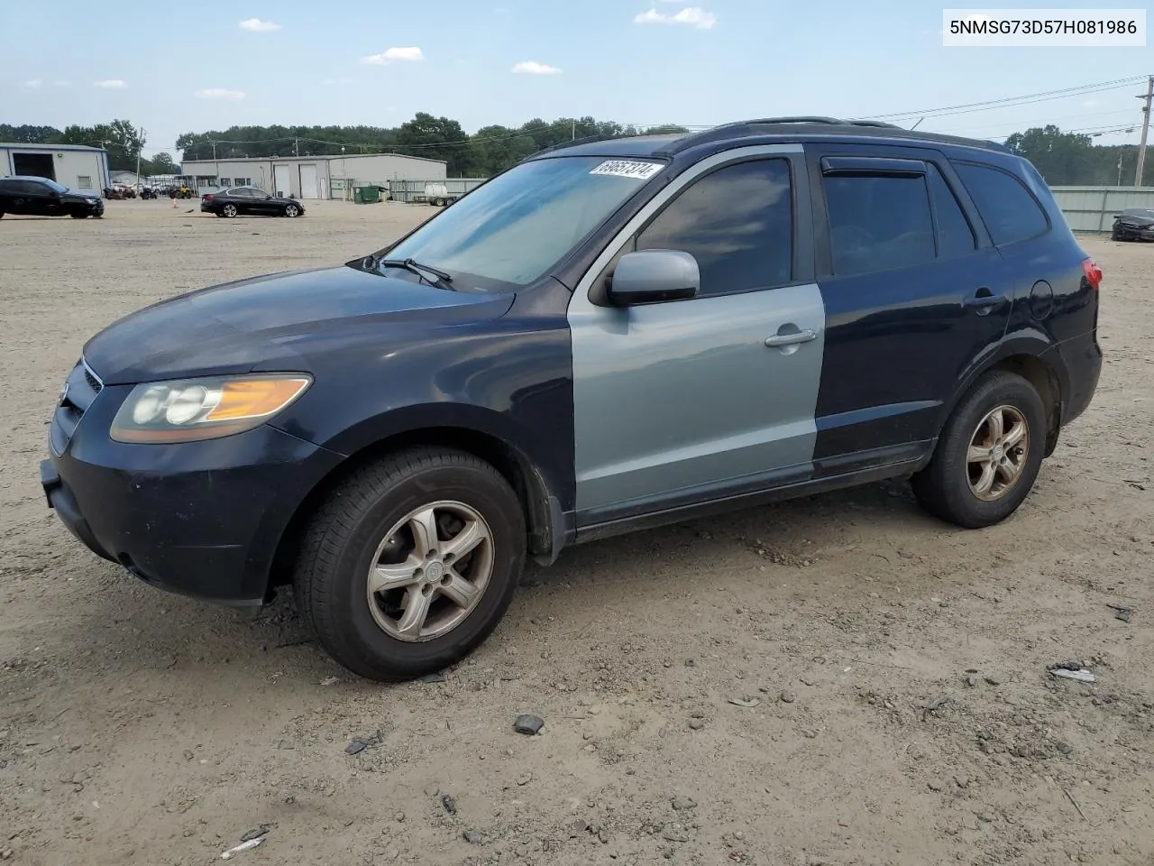 2007 Hyundai Santa Fe Gls VIN: 5NMSG73D57H081986 Lot: 69657374