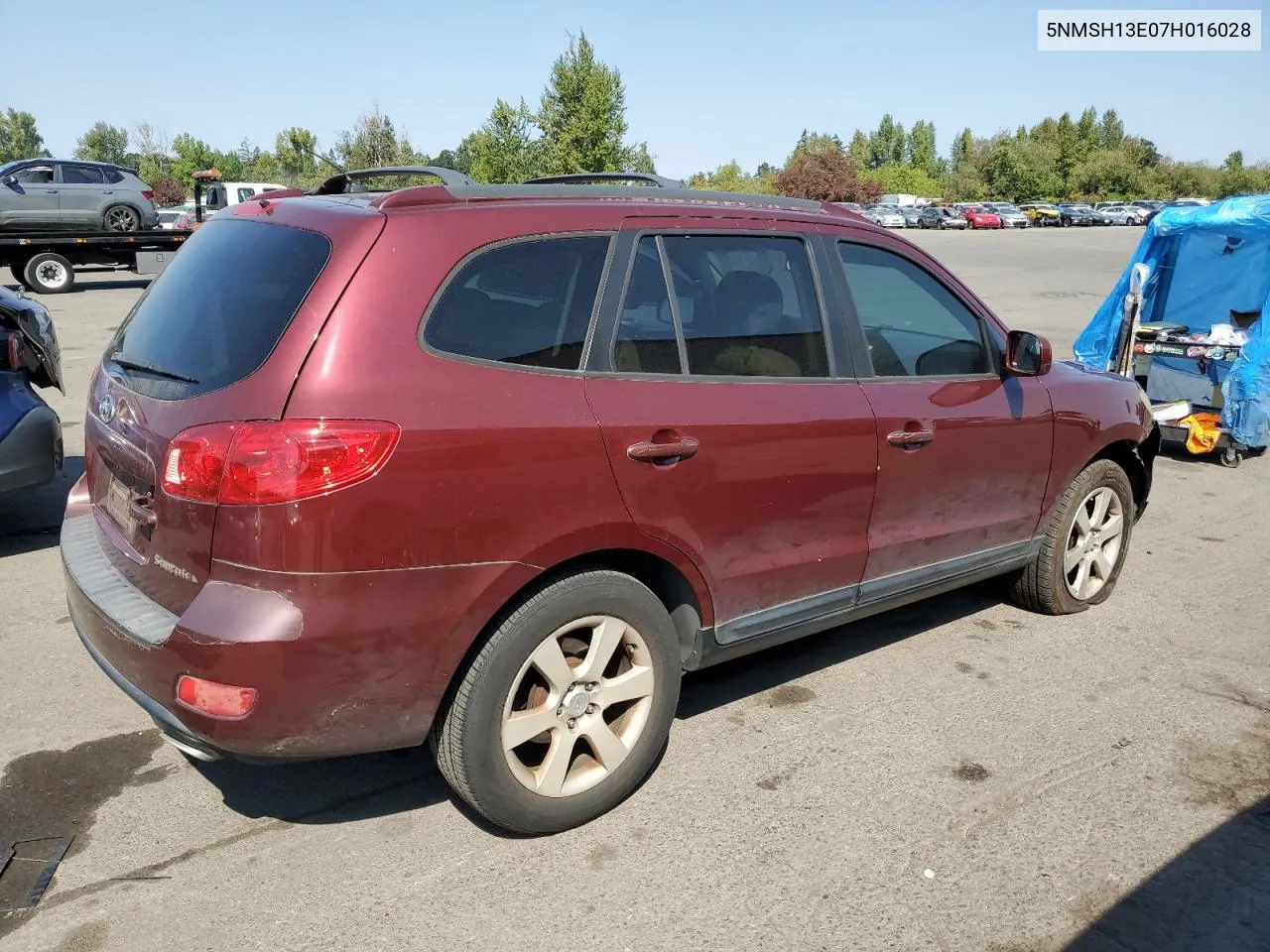 2007 Hyundai Santa Fe Se VIN: 5NMSH13E07H016028 Lot: 70329634