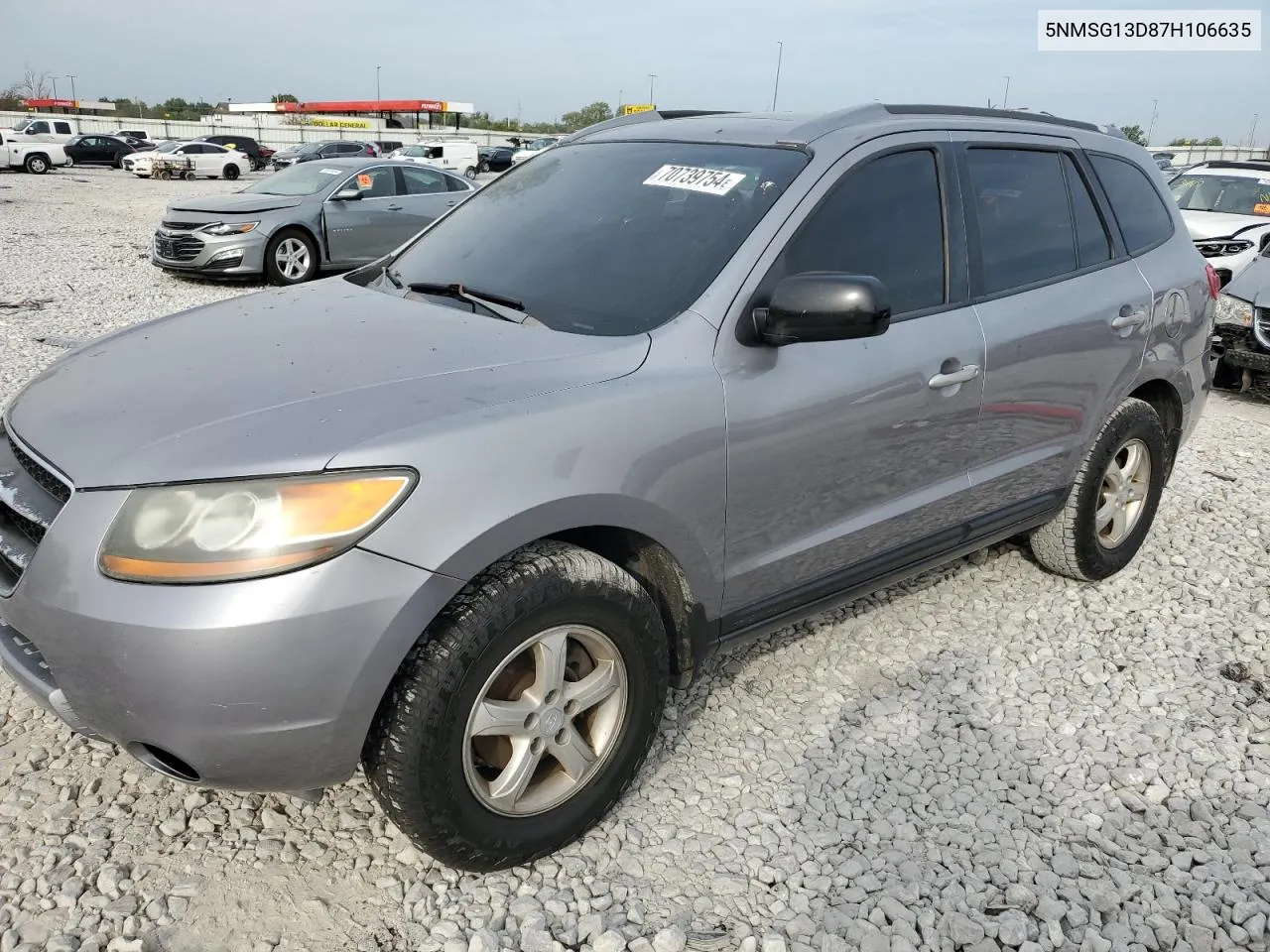 5NMSG13D87H106635 2007 Hyundai Santa Fe Gls