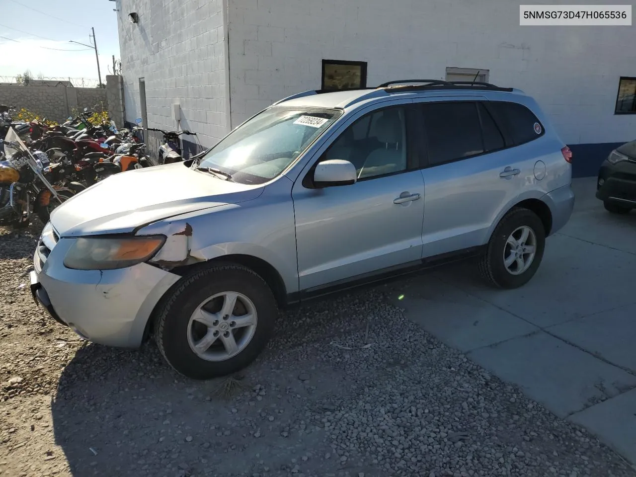 2007 Hyundai Santa Fe Gls VIN: 5NMSG73D47H065536 Lot: 72269234