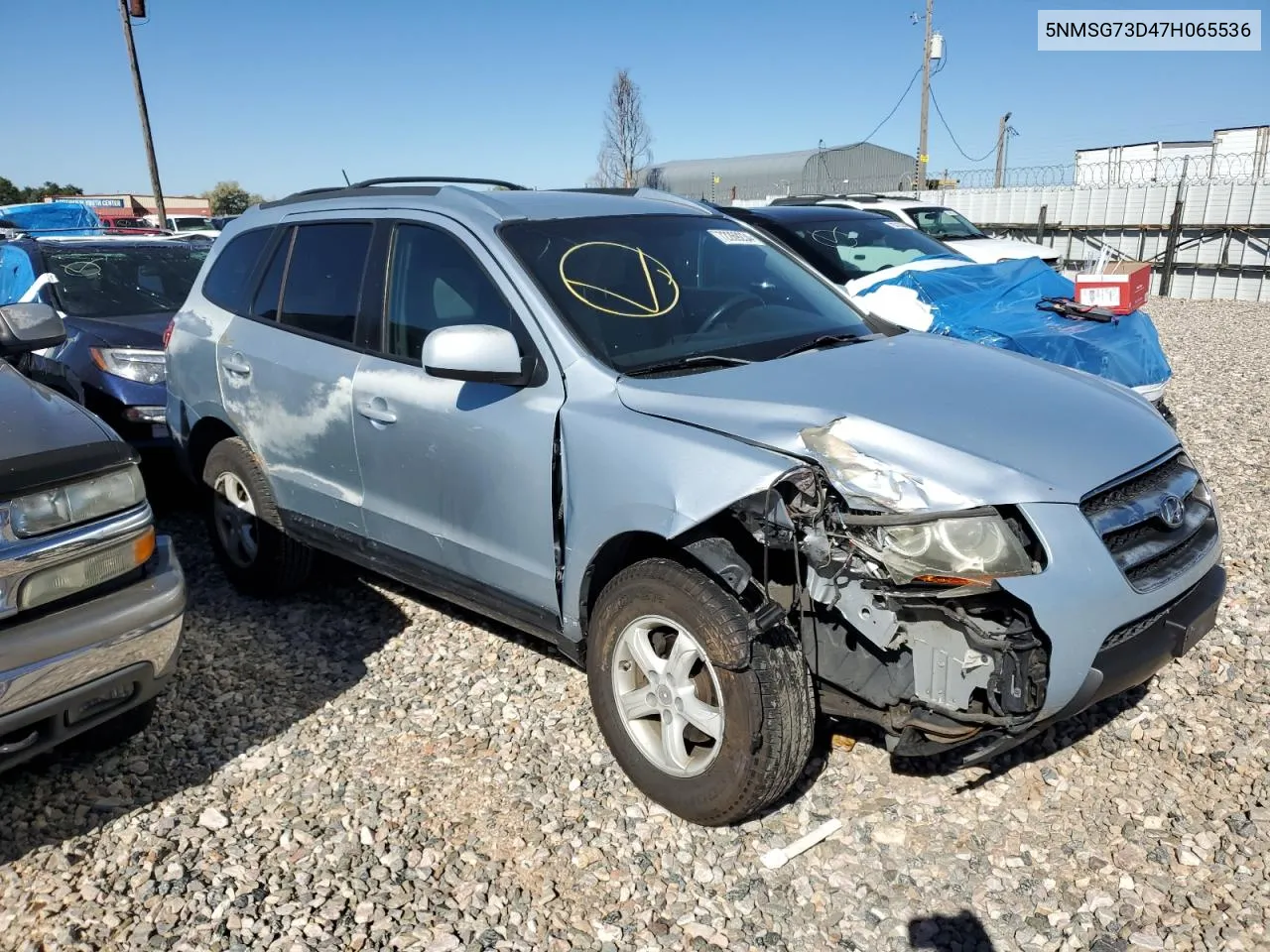 2007 Hyundai Santa Fe Gls VIN: 5NMSG73D47H065536 Lot: 72269234