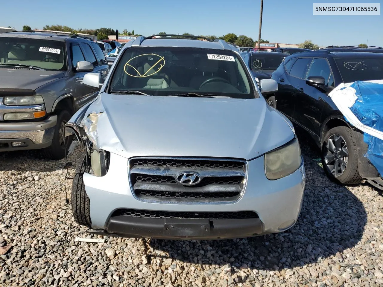 2007 Hyundai Santa Fe Gls VIN: 5NMSG73D47H065536 Lot: 72269234