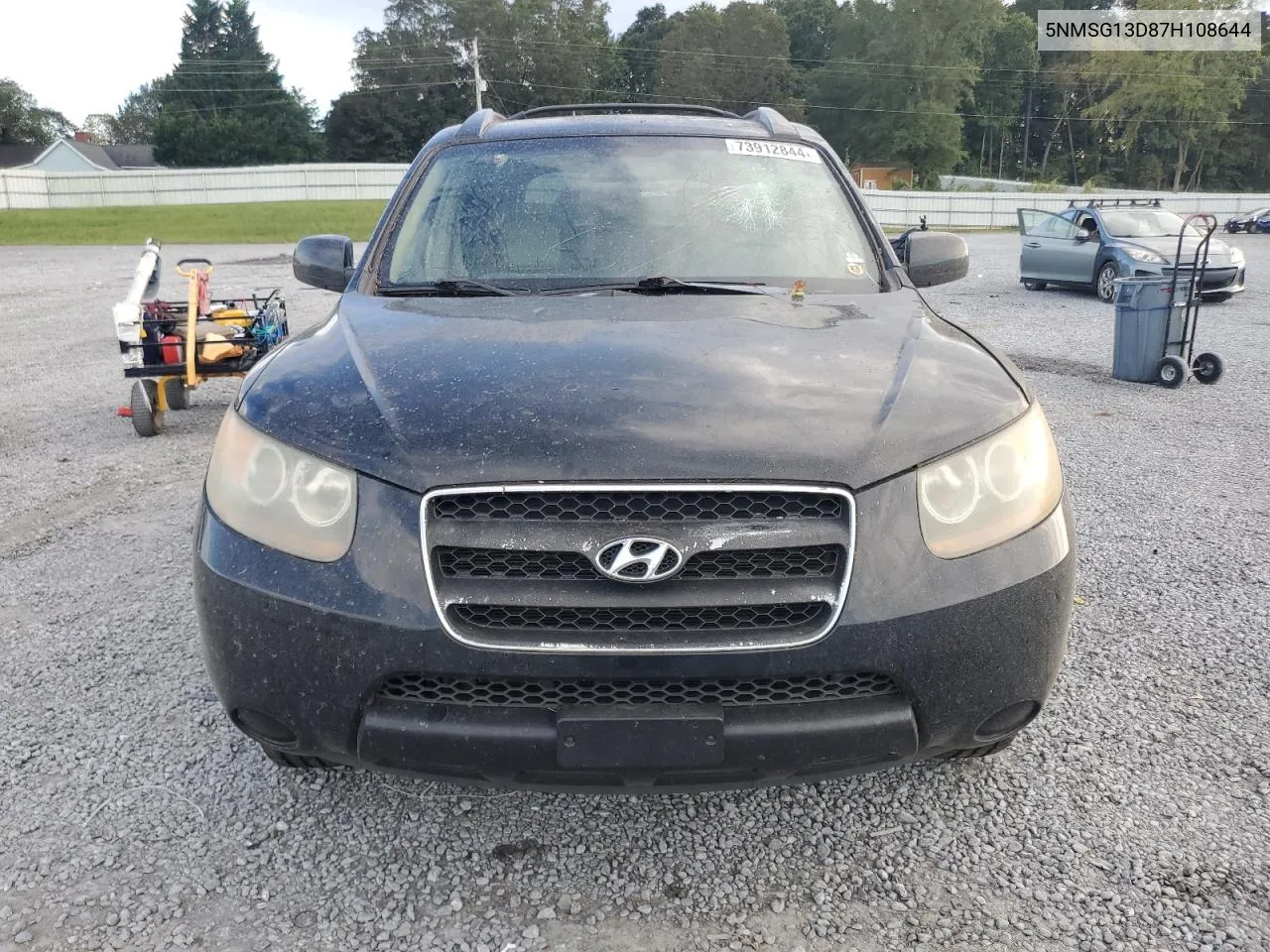 2007 Hyundai Santa Fe Gls VIN: 5NMSG13D87H108644 Lot: 73912844