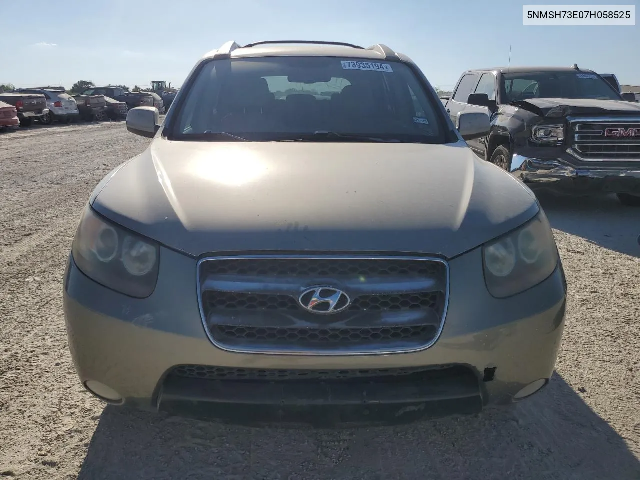 2007 Hyundai Santa Fe Se VIN: 5NMSH73E07H058525 Lot: 73935194