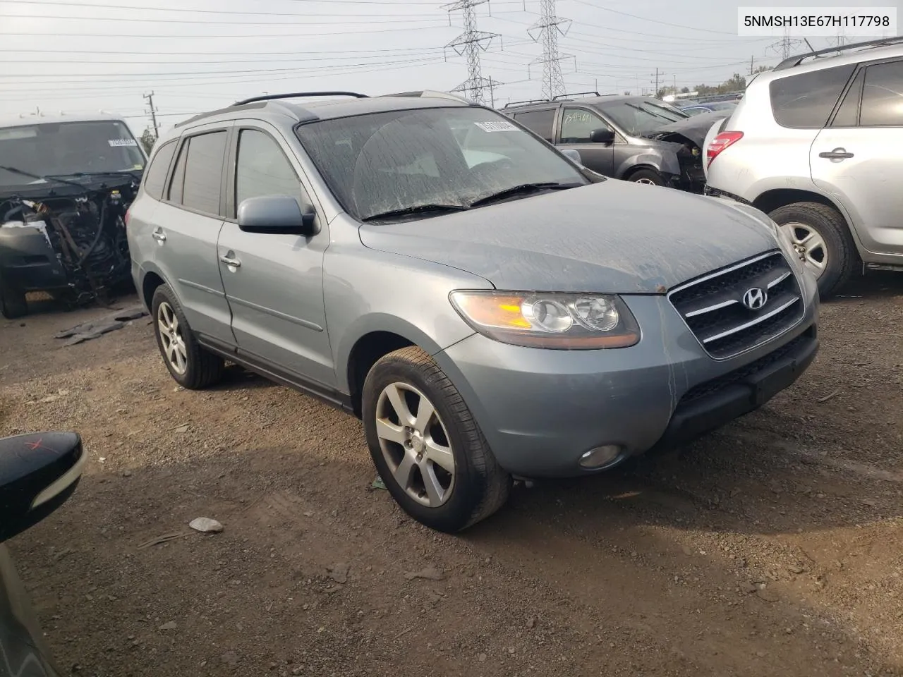 2007 Hyundai Santa Fe Se VIN: 5NMSH13E67H117798 Lot: 75110004