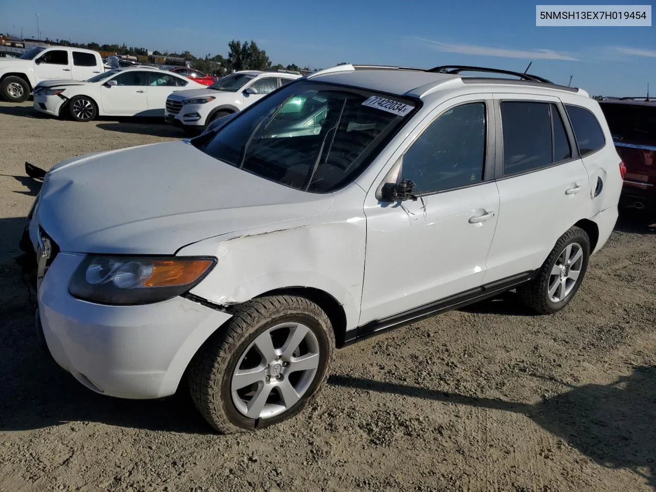 2007 Hyundai Santa Fe Se VIN: 5NMSH13EX7H019454 Lot: 77422034