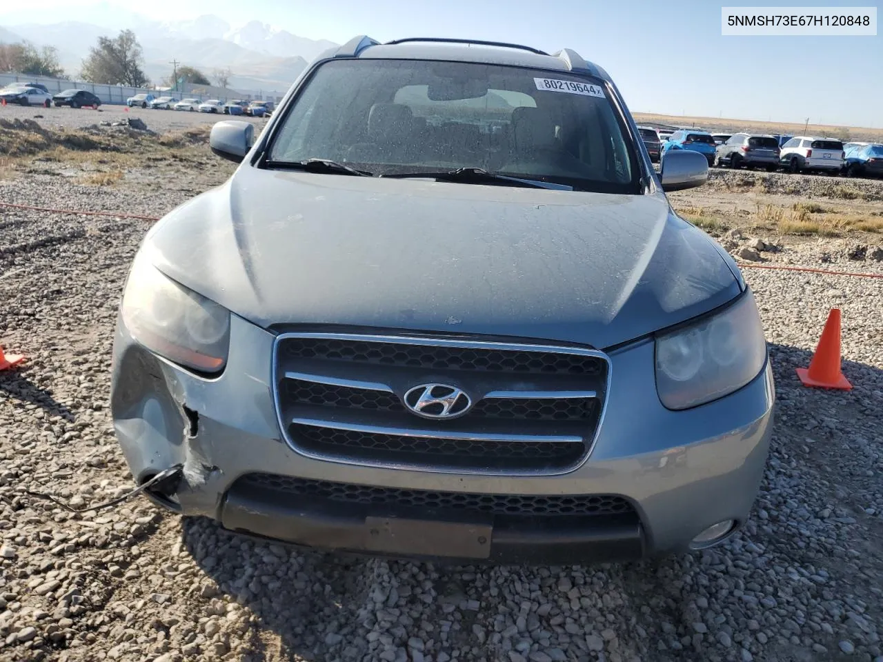 2007 Hyundai Santa Fe Se VIN: 5NMSH73E67H120848 Lot: 80219644