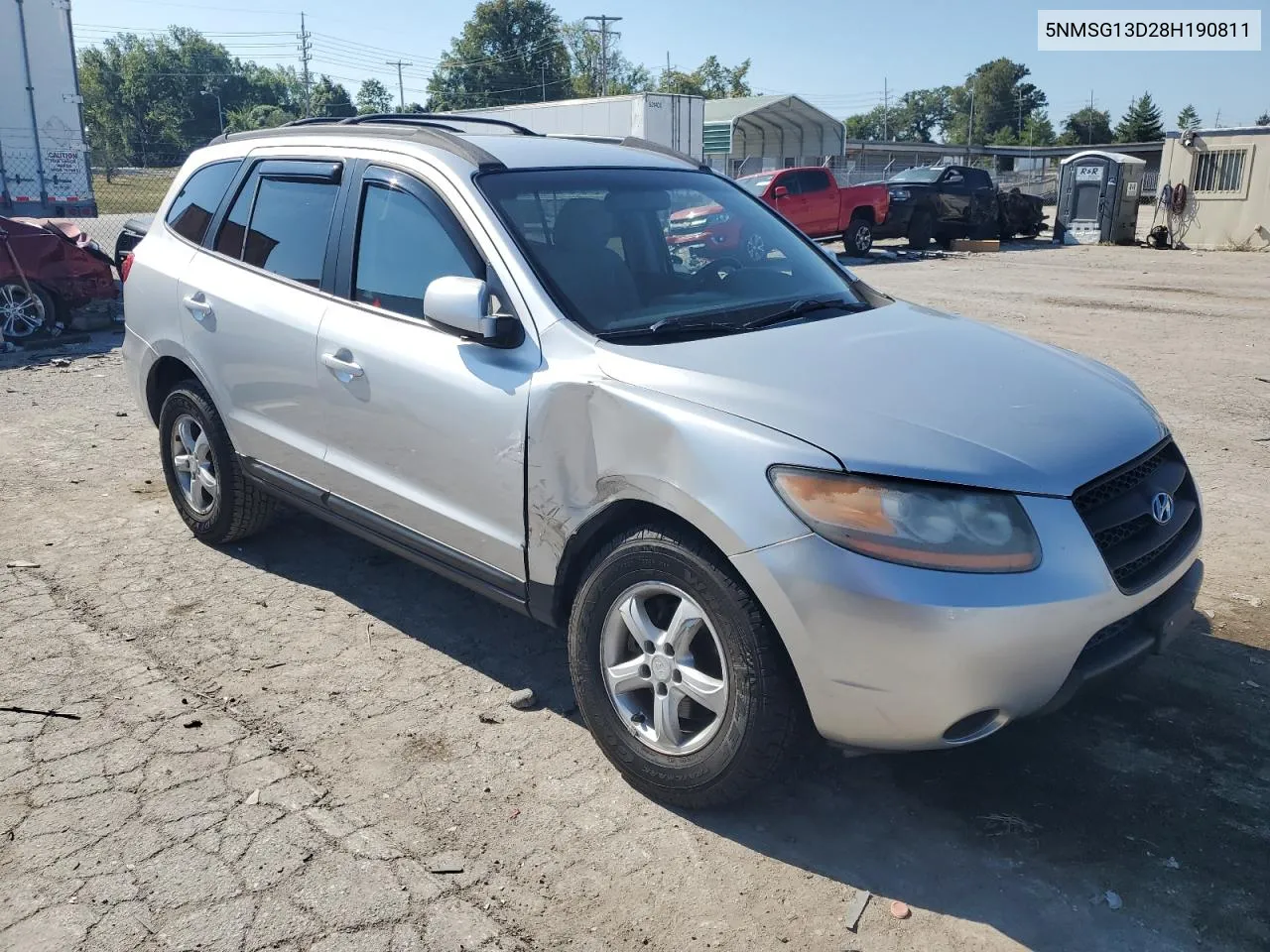 2008 Hyundai Santa Fe Gls VIN: 5NMSG13D28H190811 Lot: 70521884