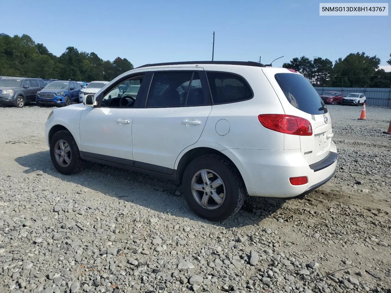 2008 Hyundai Santa Fe Gls VIN: 5NMSG13DX8H143767 Lot: 71394674