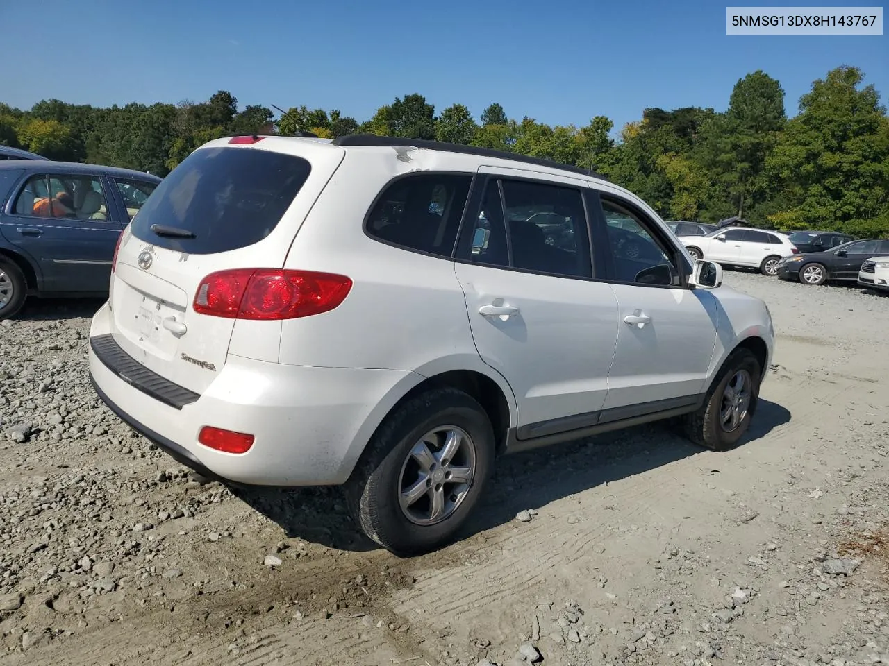 2008 Hyundai Santa Fe Gls VIN: 5NMSG13DX8H143767 Lot: 71394674