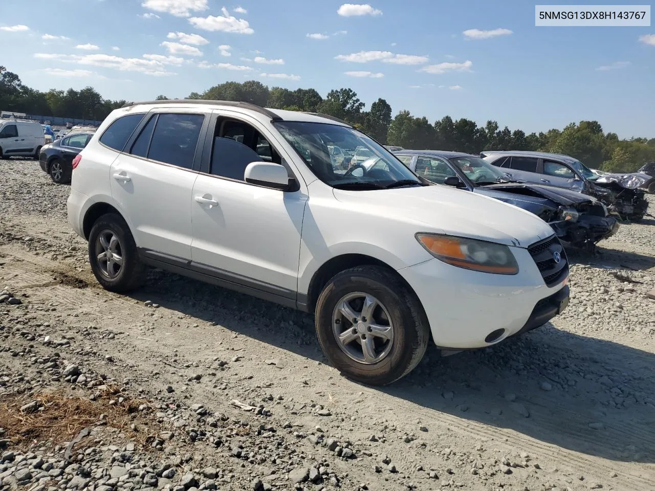 2008 Hyundai Santa Fe Gls VIN: 5NMSG13DX8H143767 Lot: 71394674