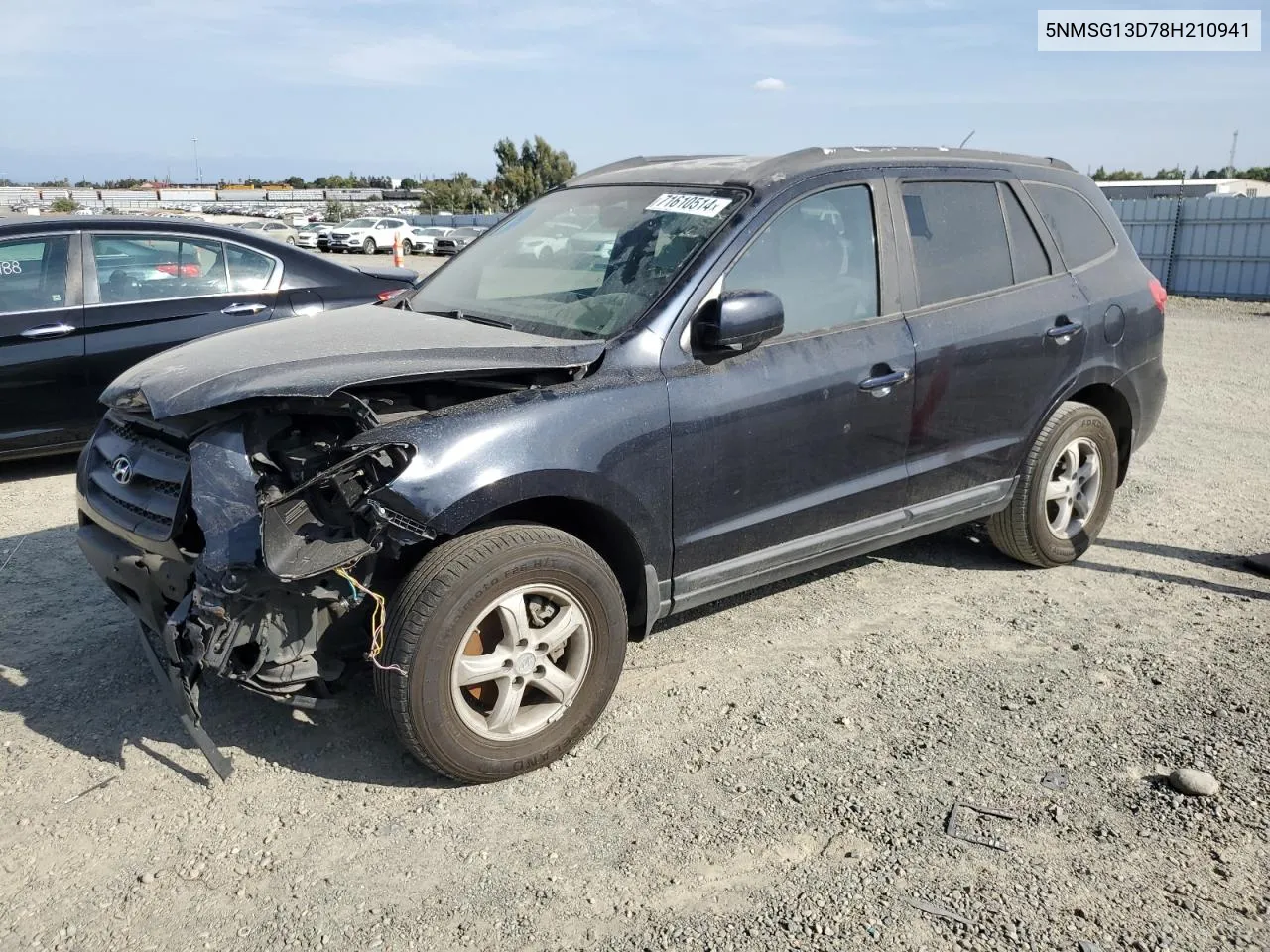 2008 Hyundai Santa Fe Gls VIN: 5NMSG13D78H210941 Lot: 71610514