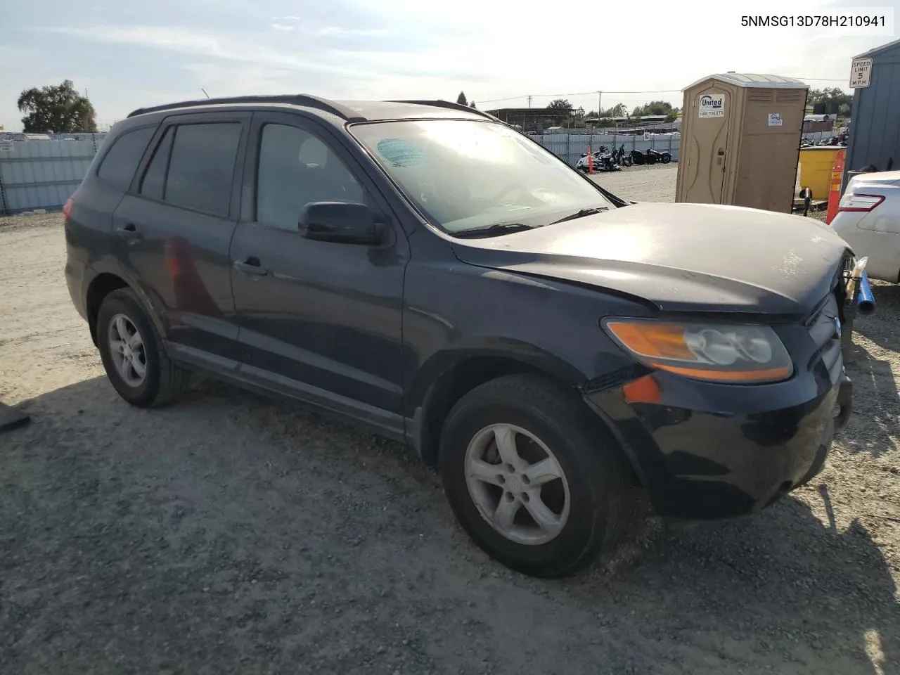 2008 Hyundai Santa Fe Gls VIN: 5NMSG13D78H210941 Lot: 71610514